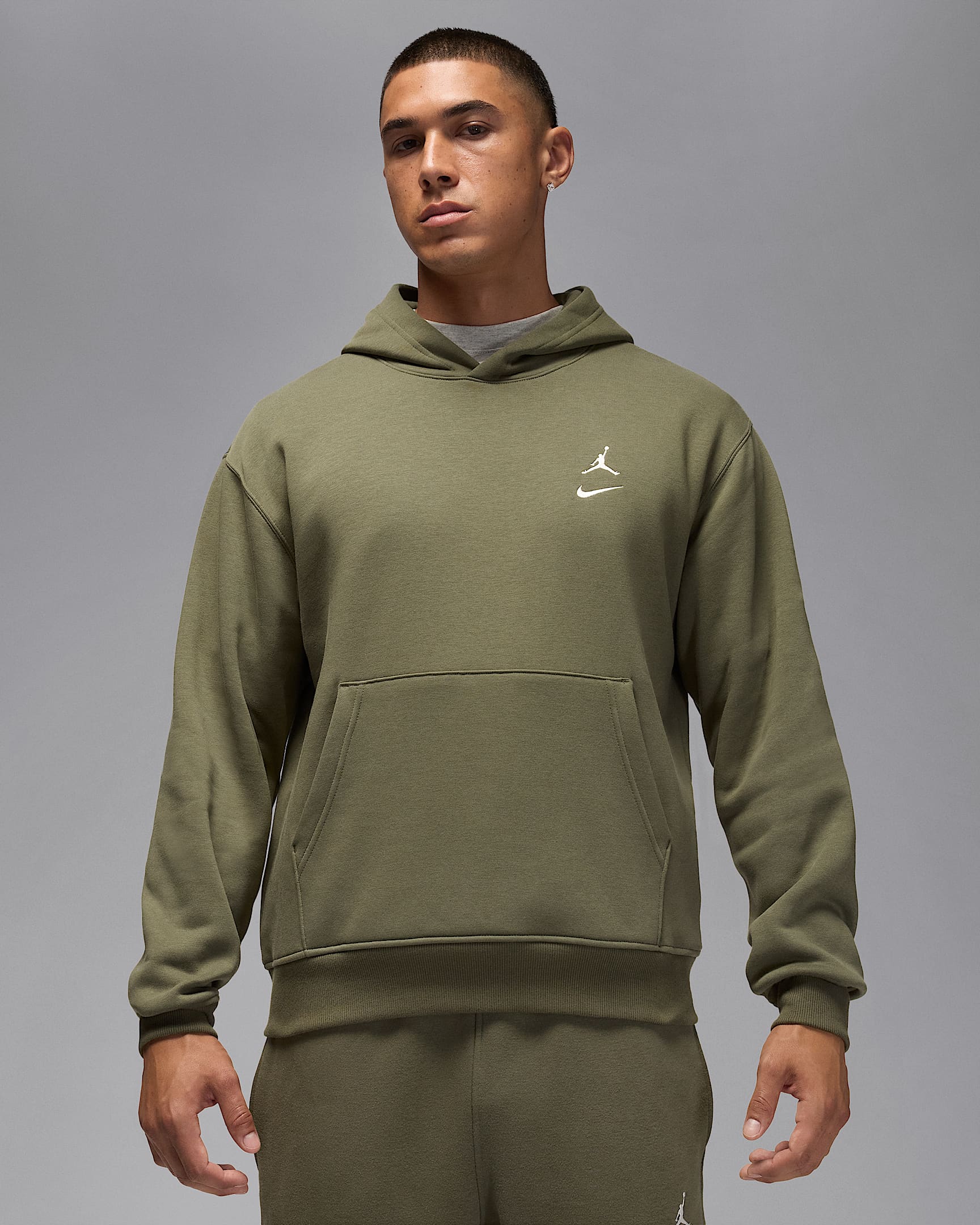 Jordan Brooklyn Fleece Hoodie (Herren) - Medium Olive/Sail