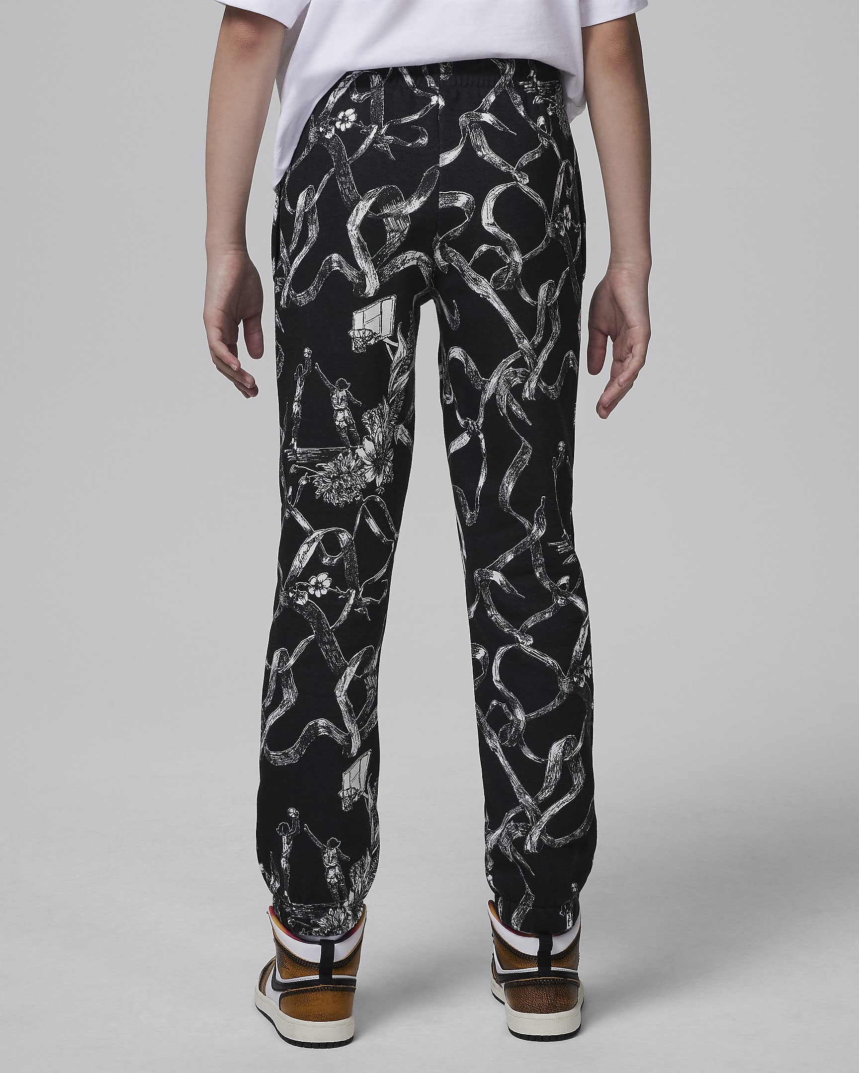 Jordan Brooklyn fleecebroek met print voor kids - Off Noir