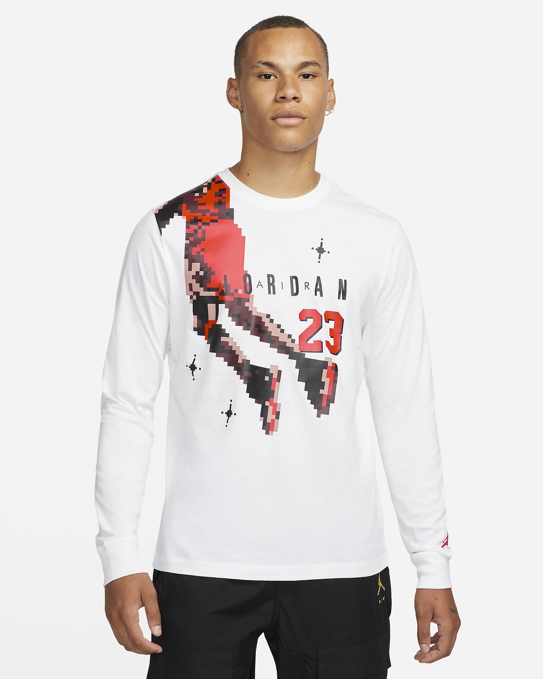 Playera de manga larga para hombre Jordan Brand Holiday - Blanco/Rojo chile
