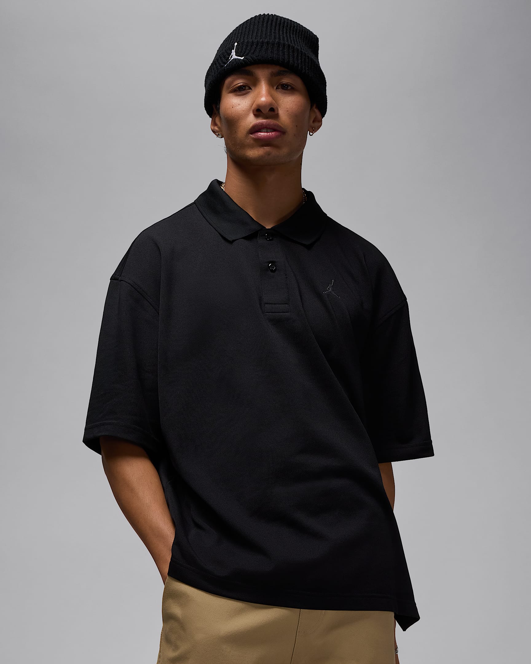 Jordan Brooklyn Erkek Polo Üst - Siyah/Iron Grey