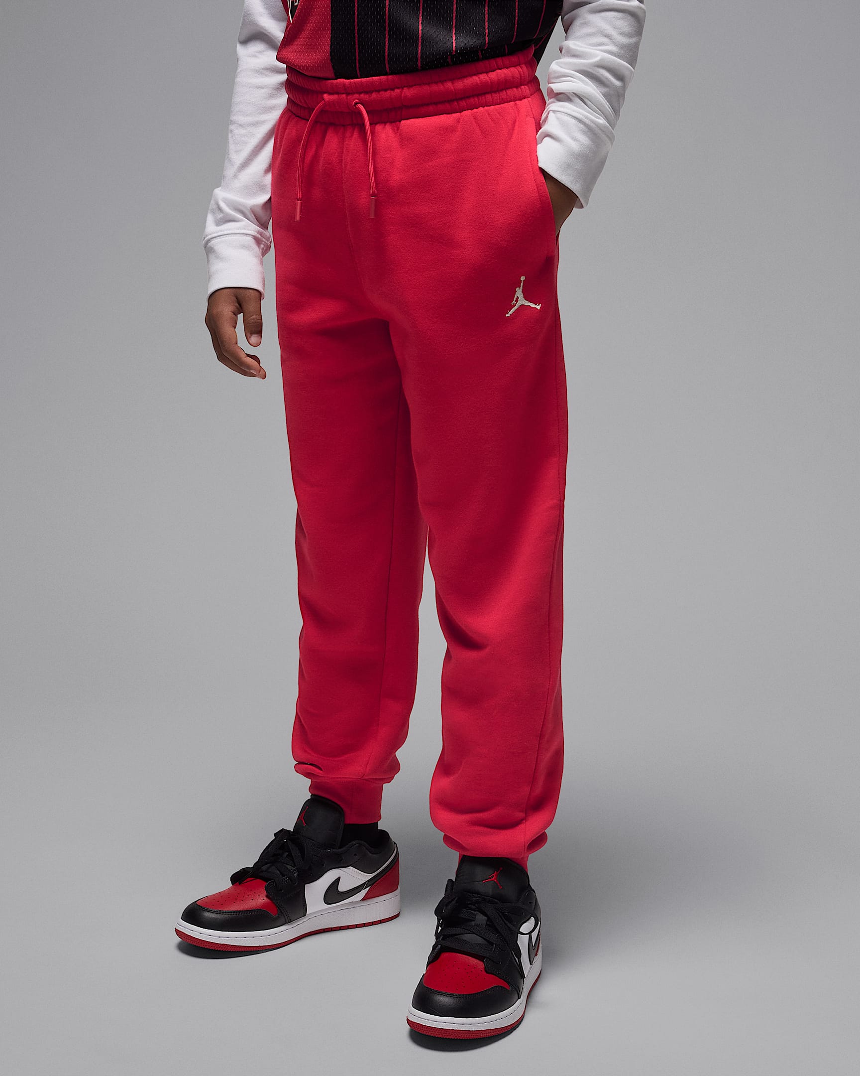 Jordan Brooklyn Fleece Big Kids' Pants - Gym Red