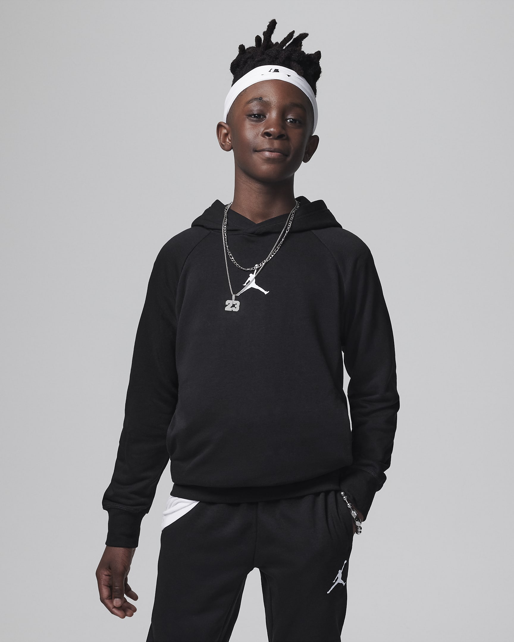 ジョーダン スポーツ クロスオーバー プルオーバー ジュニア Dri-FIT パーカー - ブラック