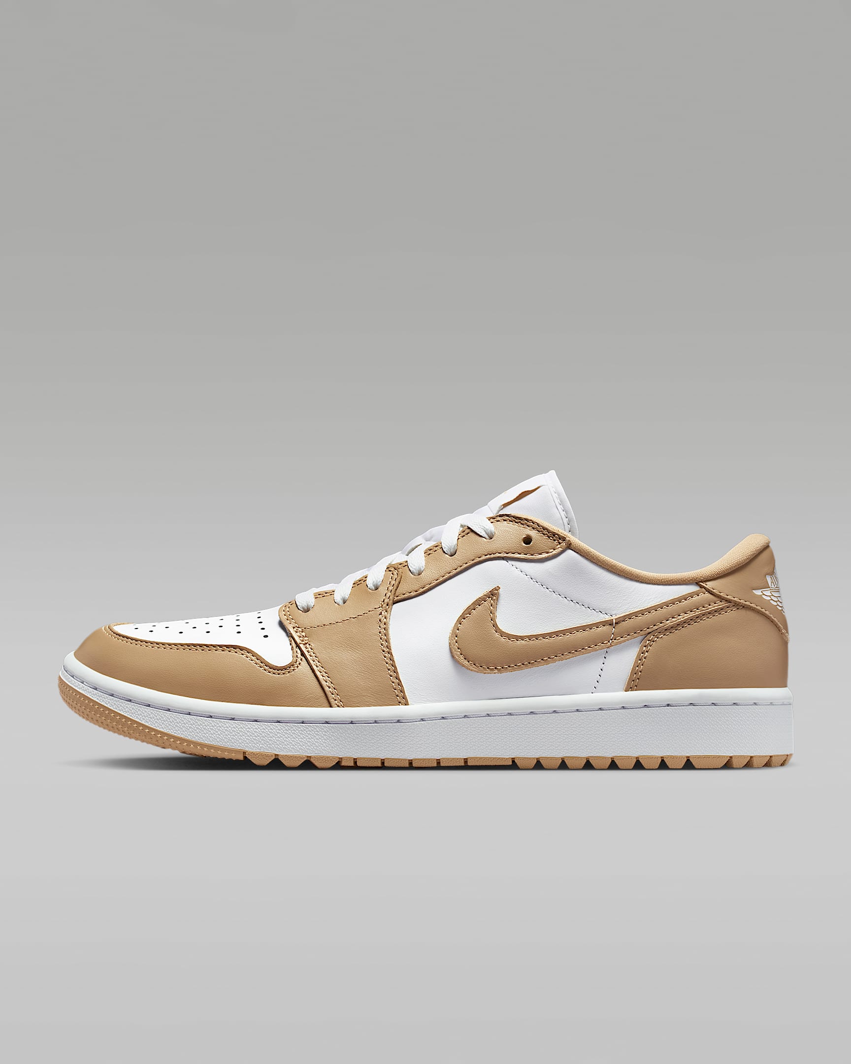 Air Jordan 1 Low G Golf Shoes - White/White/Linen