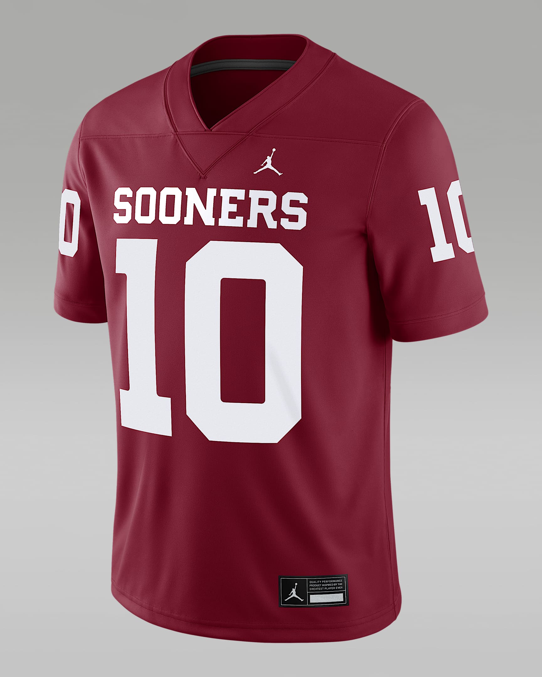 John Mateer Oklahoma Men’s Jordan Brand Dri-FIT College NIL Game Jersey - Crimson