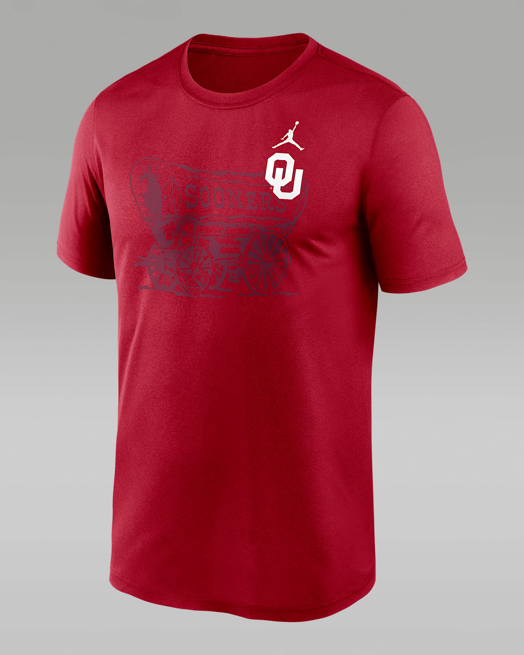 Oklahoma Campus Legend Shadow Logo Men's Nike Dri-FIT College T-Shirt - Crimson