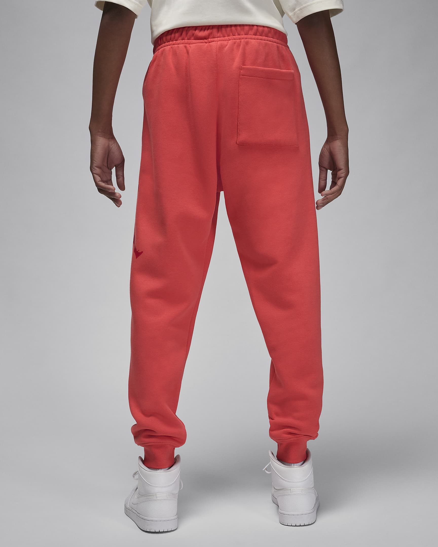 Jordan Essentials baselinebukse i fleece til herre - Lobster/Gym Red