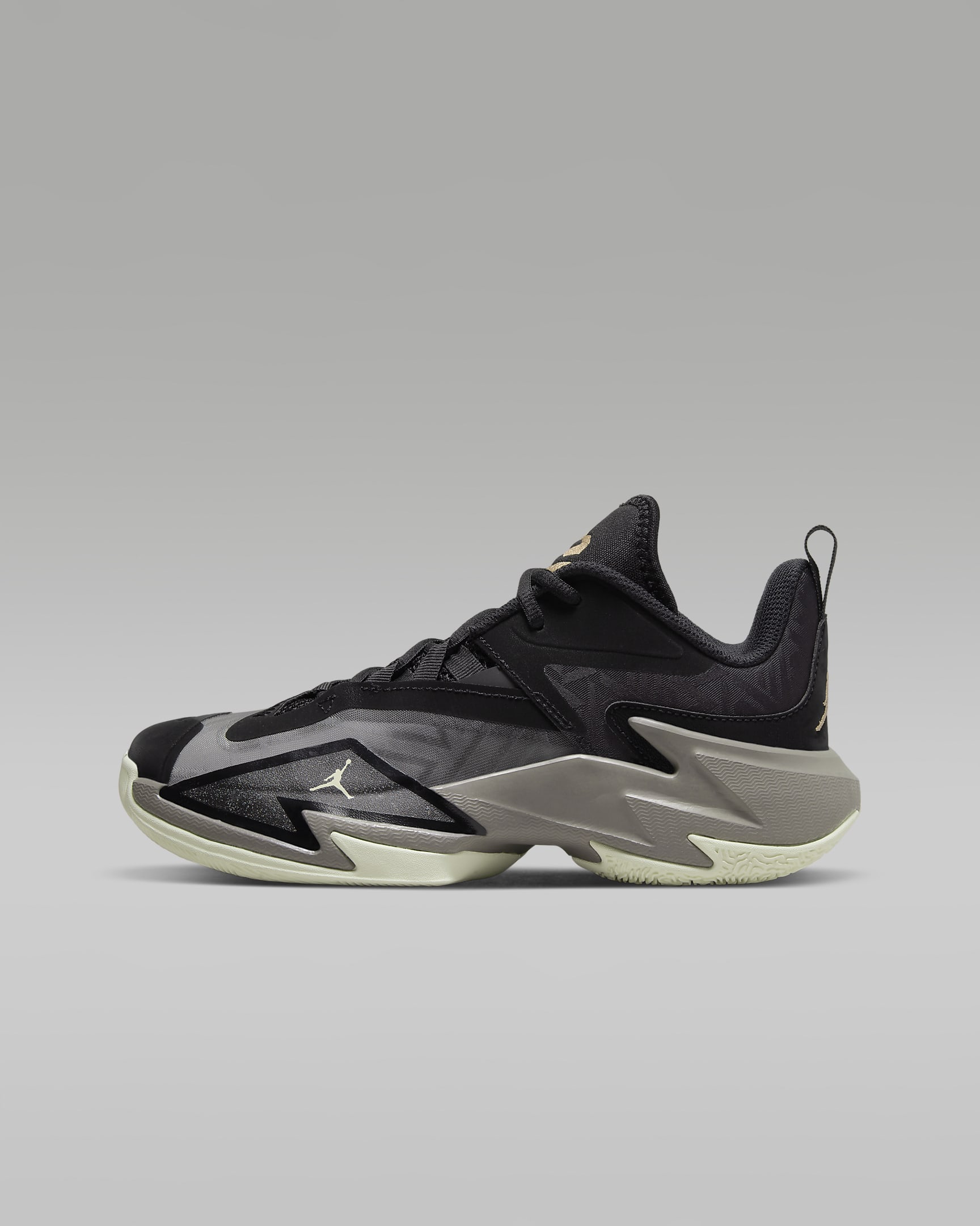 Calzado de básquetbol para niños talla grande Jordan One Take 3 - Negro/Peltre liso/Leche de coco/Oro metalizado