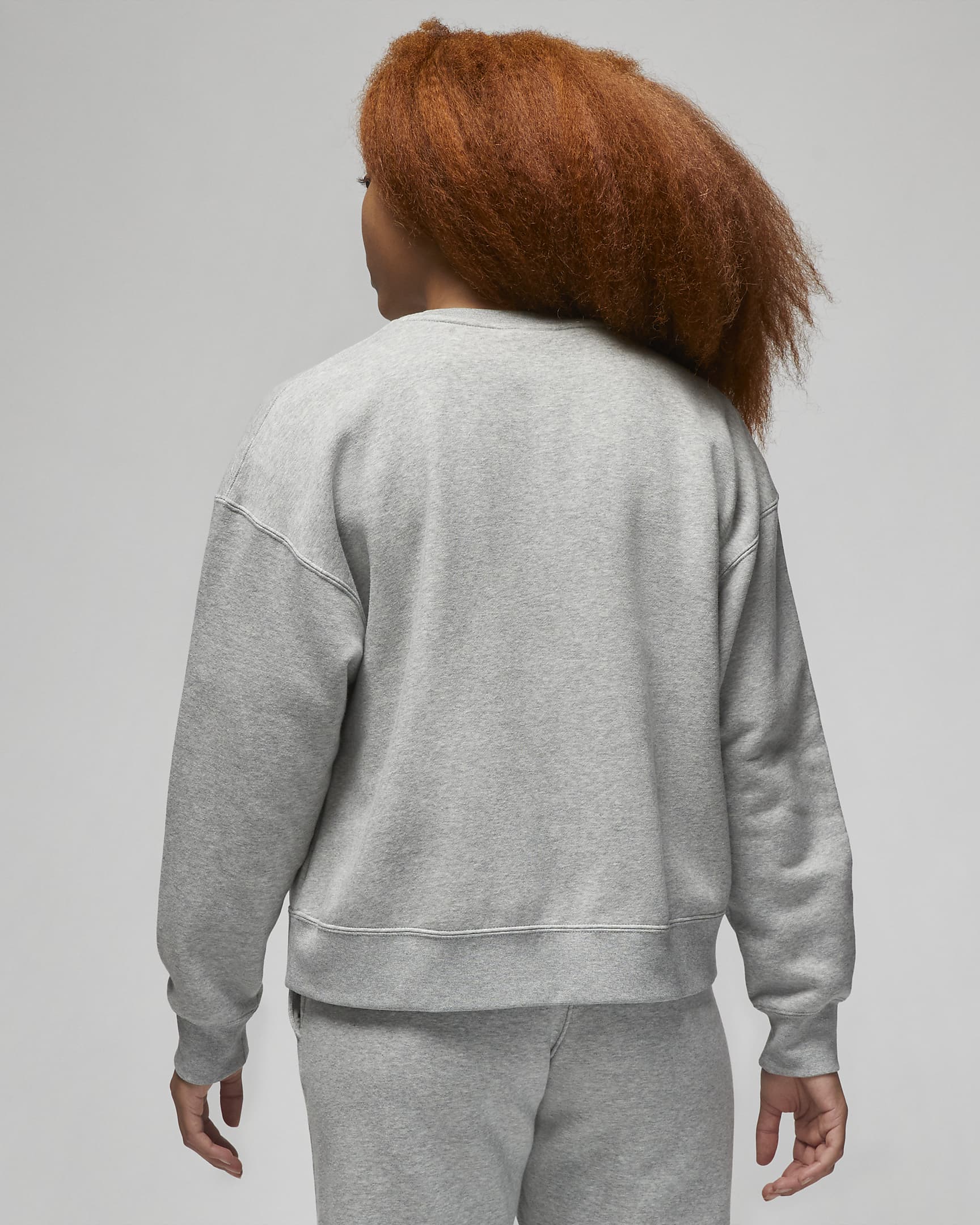 Sweatshirt de gola redonda Jordan Brooklyn Fleece para mulher - Cinzento Heather escuro/Branco