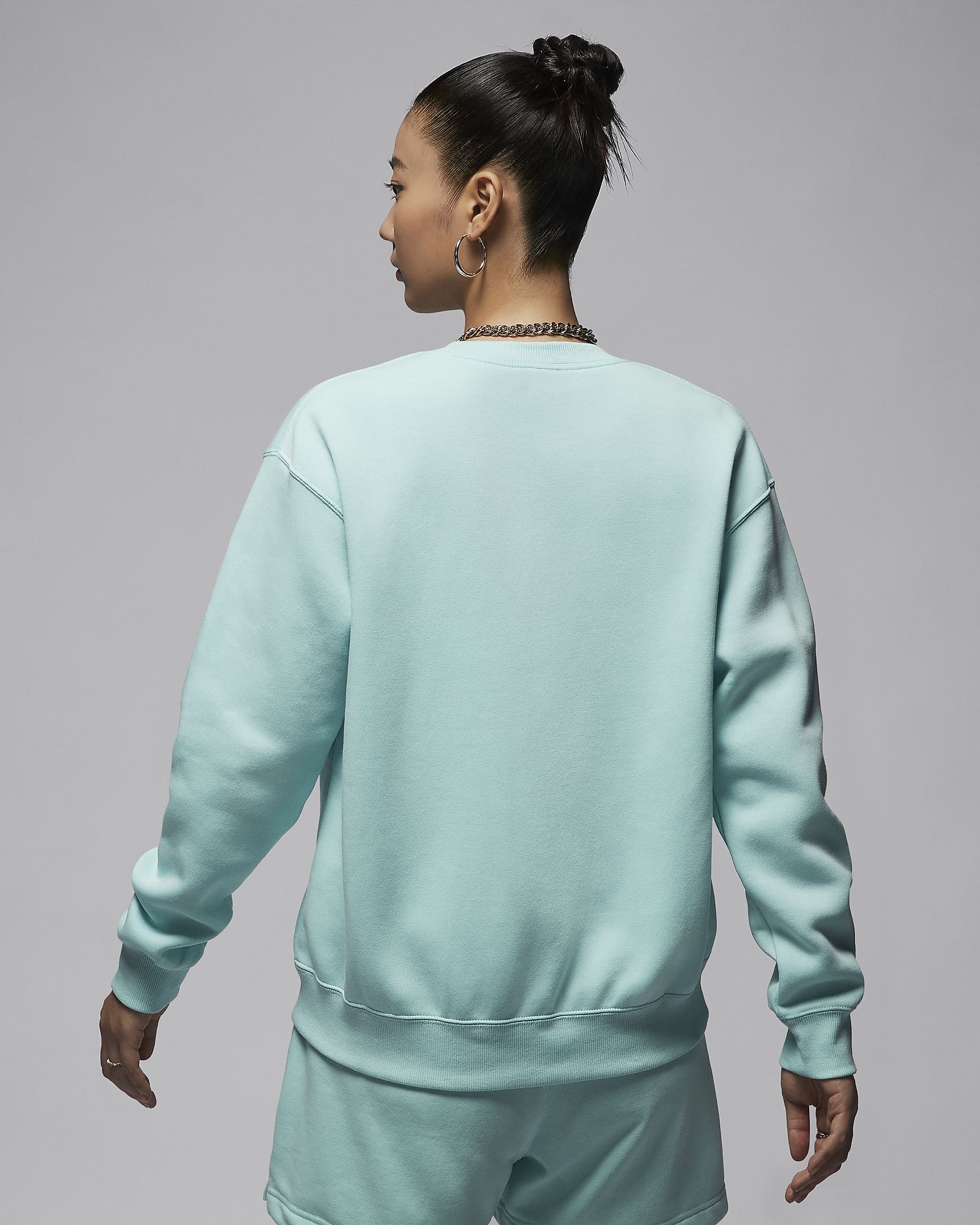 เสื้อวอร์มคอกลมผู้หญิง Jordan Brooklyn Fleece - Light Dew/Oxidized Green