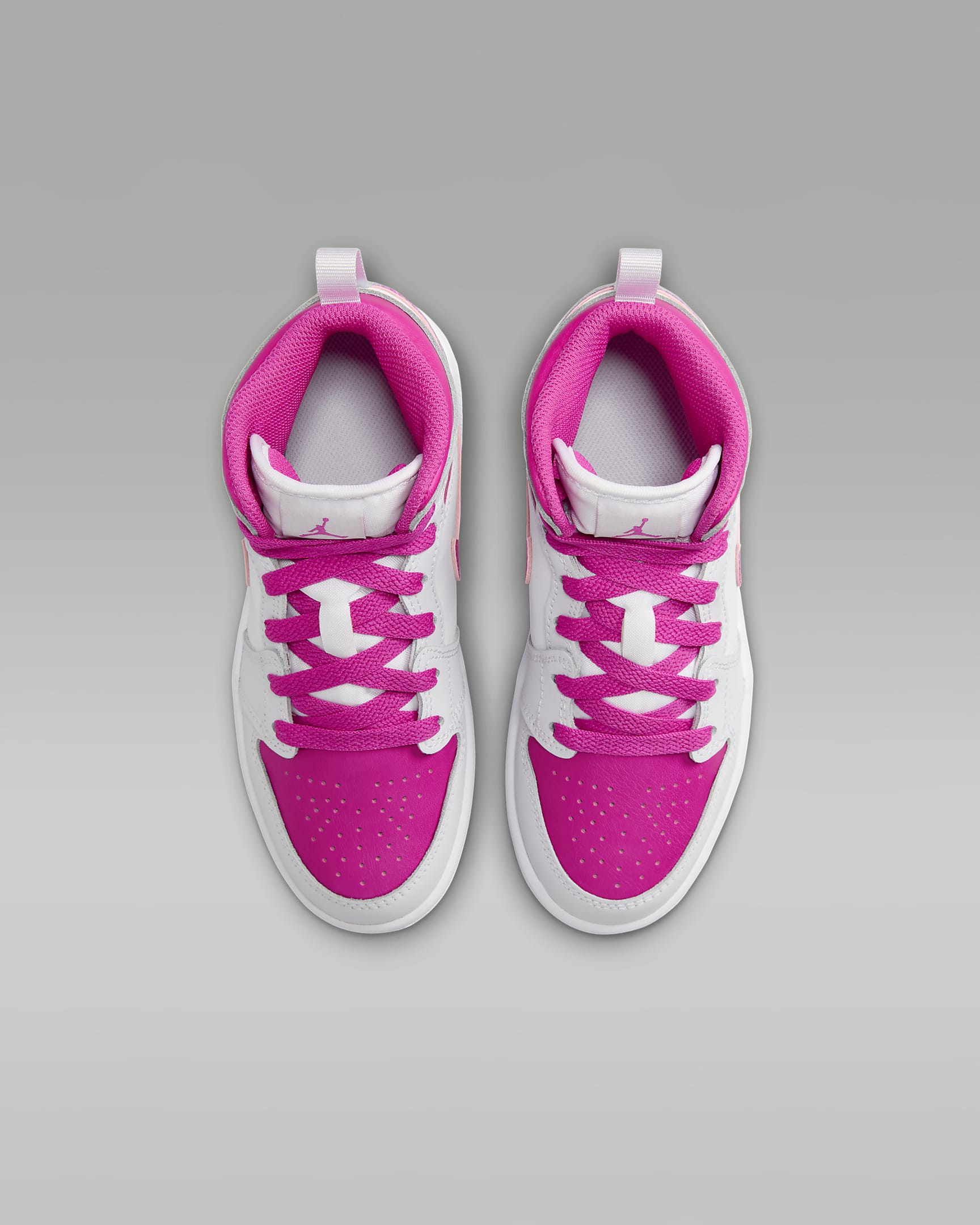 Chaussure Jordan 1 Mid pour enfant - Iris Whisper/Blanc/Fire Pink