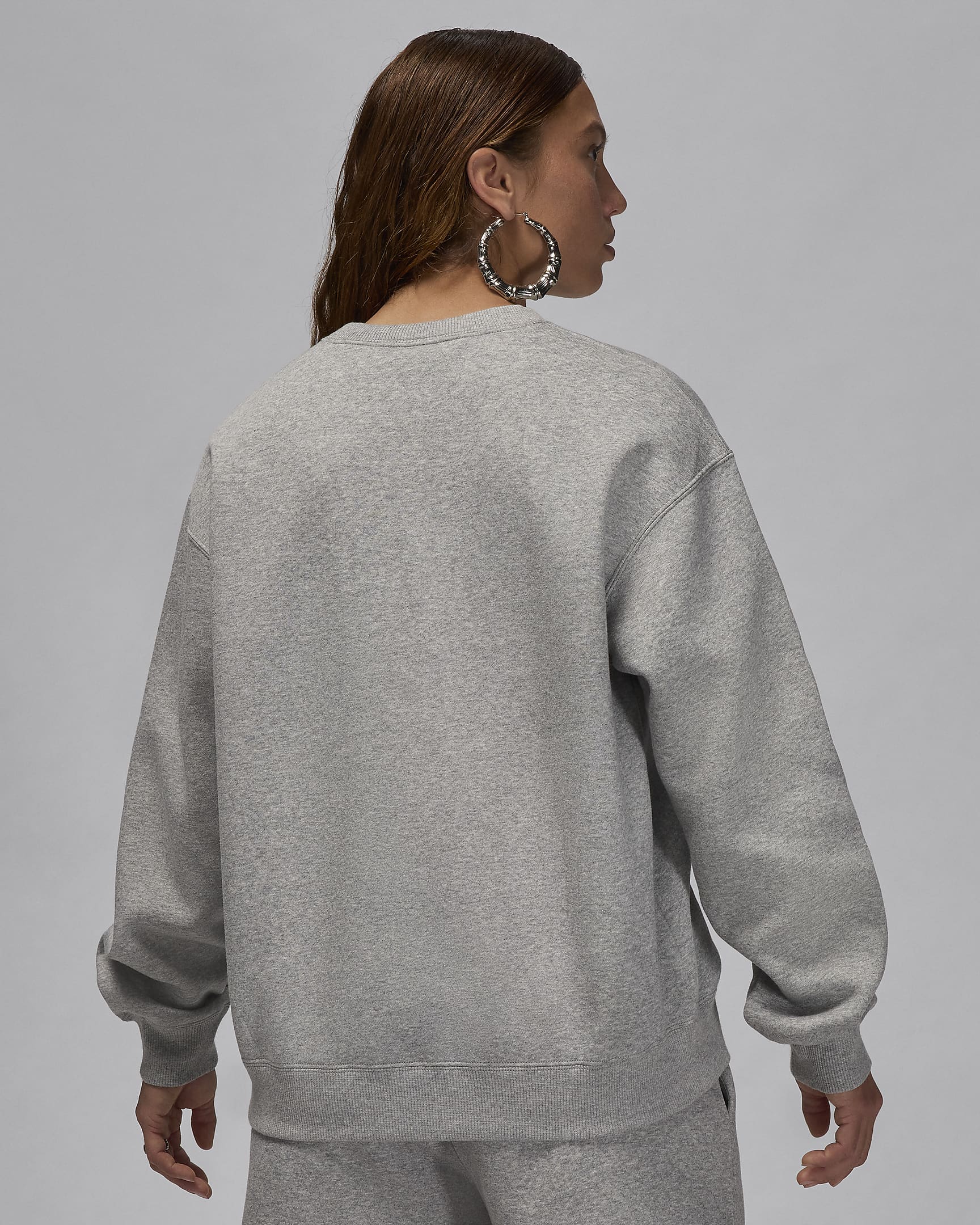 Sweatshirt de gola redonda Jordan Brooklyn Fleece para mulher - Cinzento Heather escuro/Branco