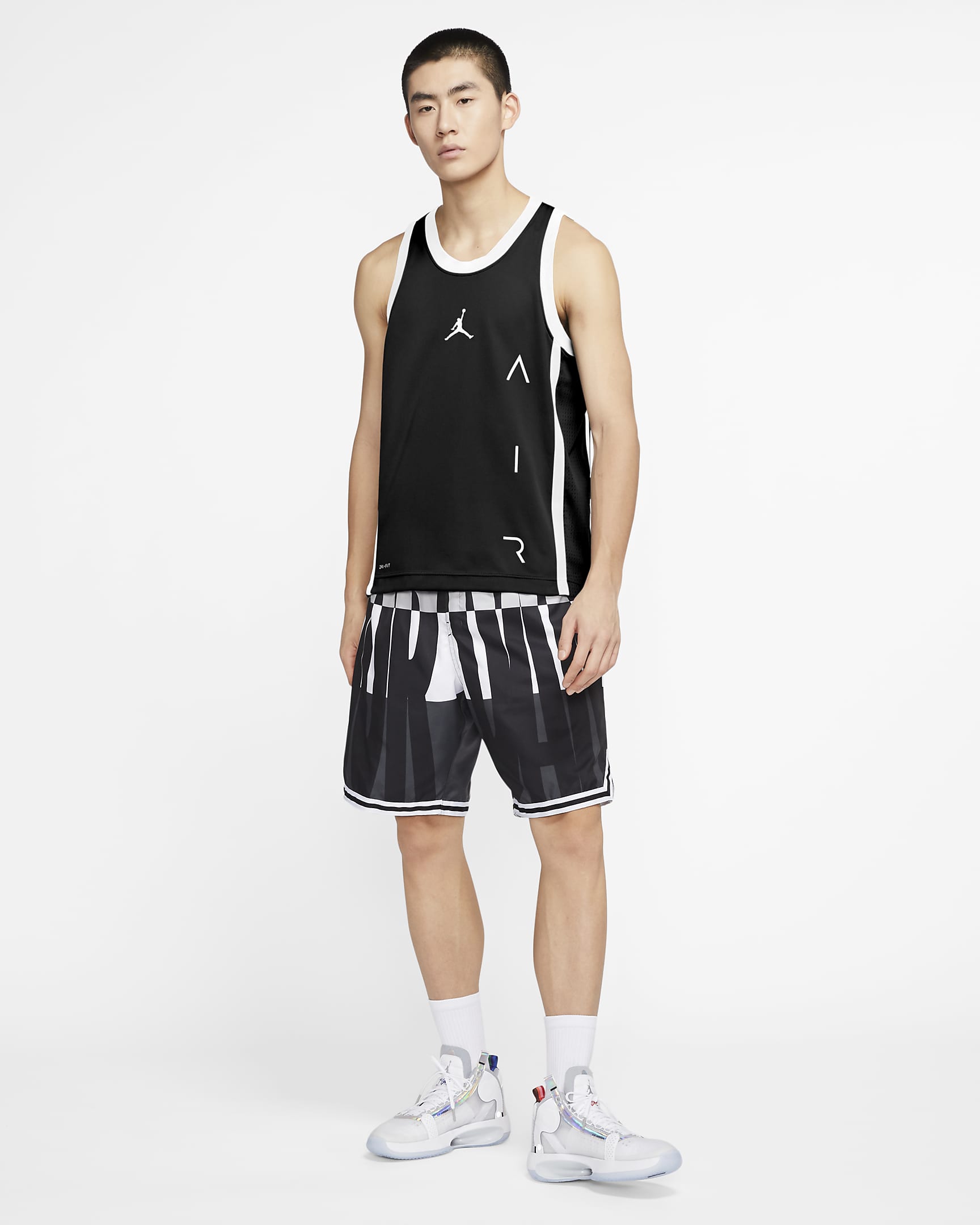 Jordan Air Men's Basketball Jersey - Black/White/White