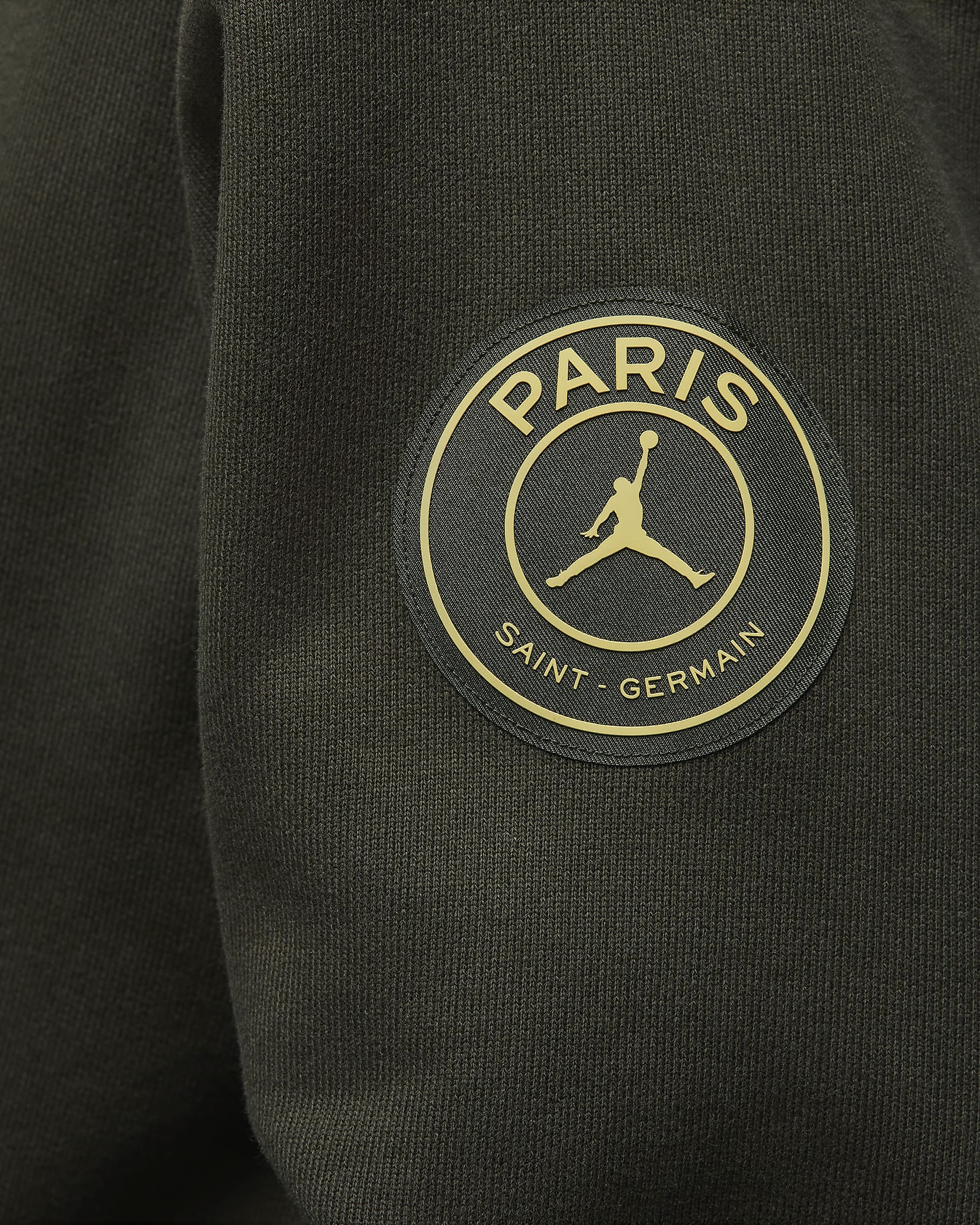 Paris Saint-Germain Men's Wordmark Fleece Pullover Hoodie - Sequoia/Saturn Gold