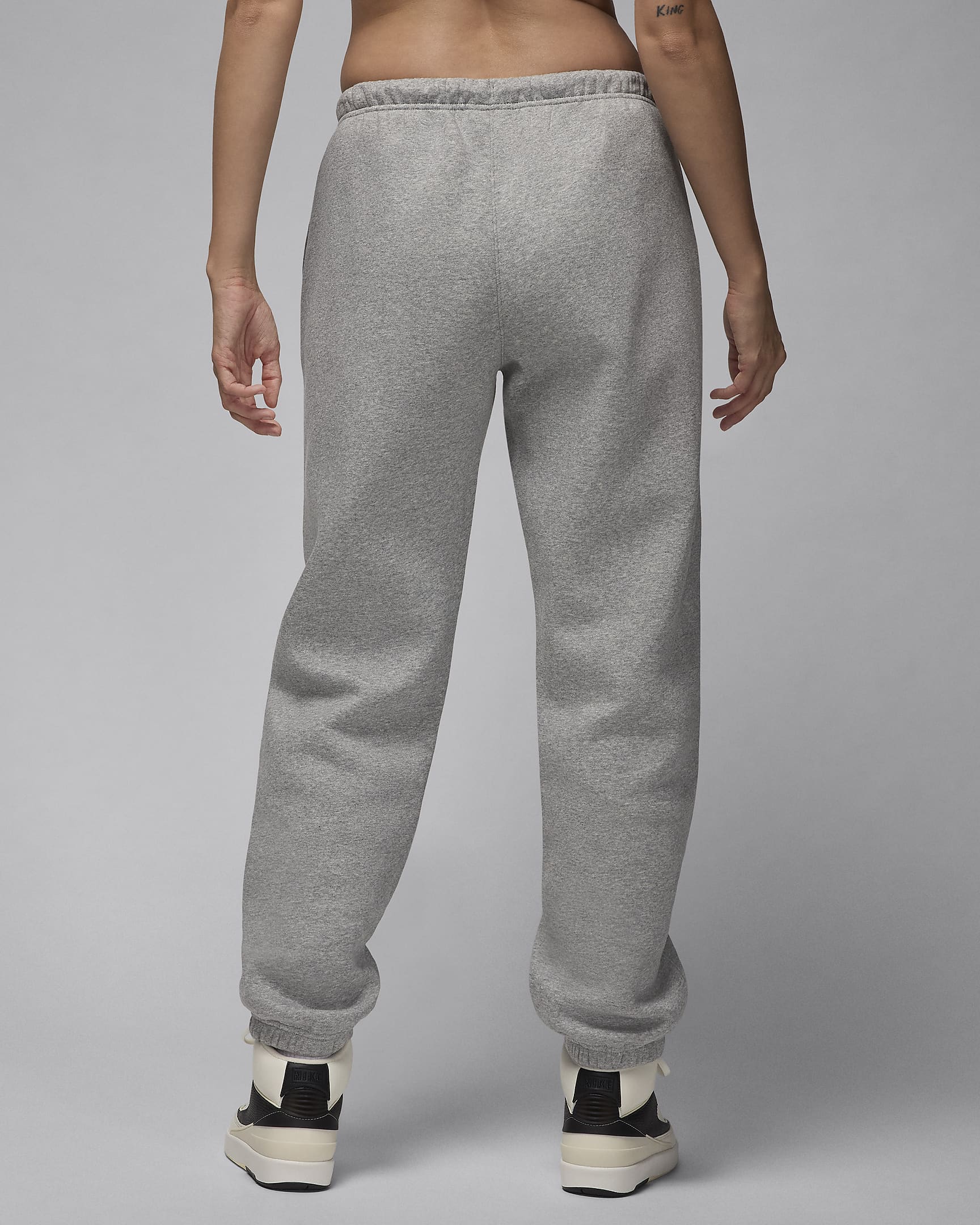 Pants para mujer Jordan Brooklyn Fleece - Gris oscuro jaspeado/Blanco