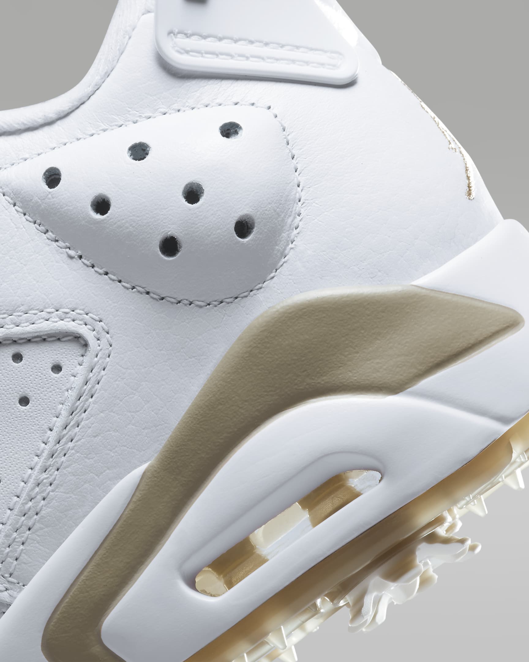 Jordan Retro 6 G Men's Golf Shoes - White/Khaki