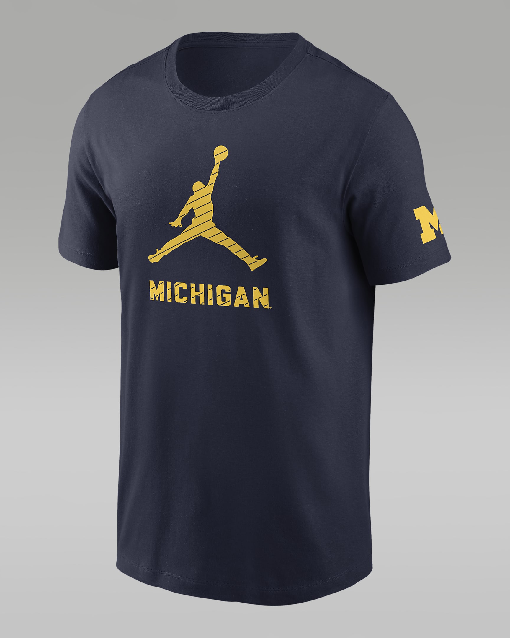 Michigan Wolverines Campus Mascot Men's Jordan College T-Shirt - Navy