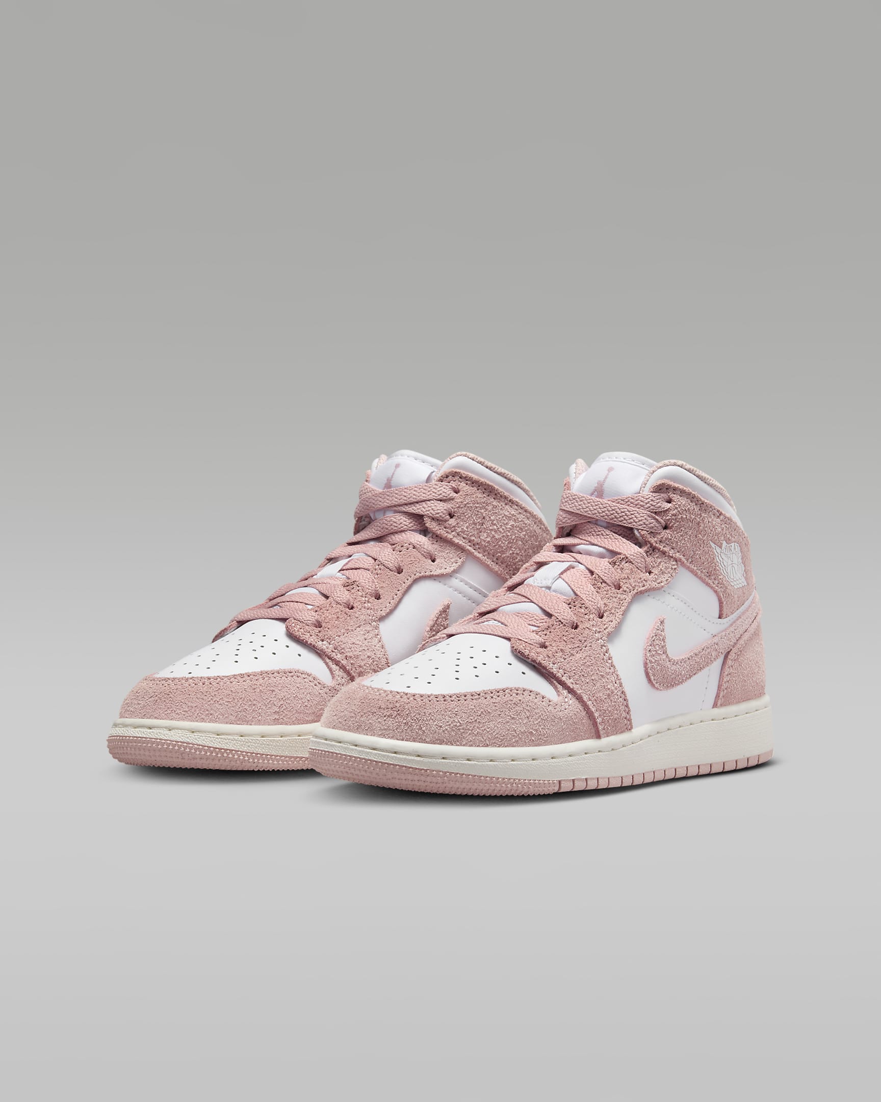 Air Jordan 1 Mid SE Schuh für ältere Kinder - Weiß/Sail/Legend Pink