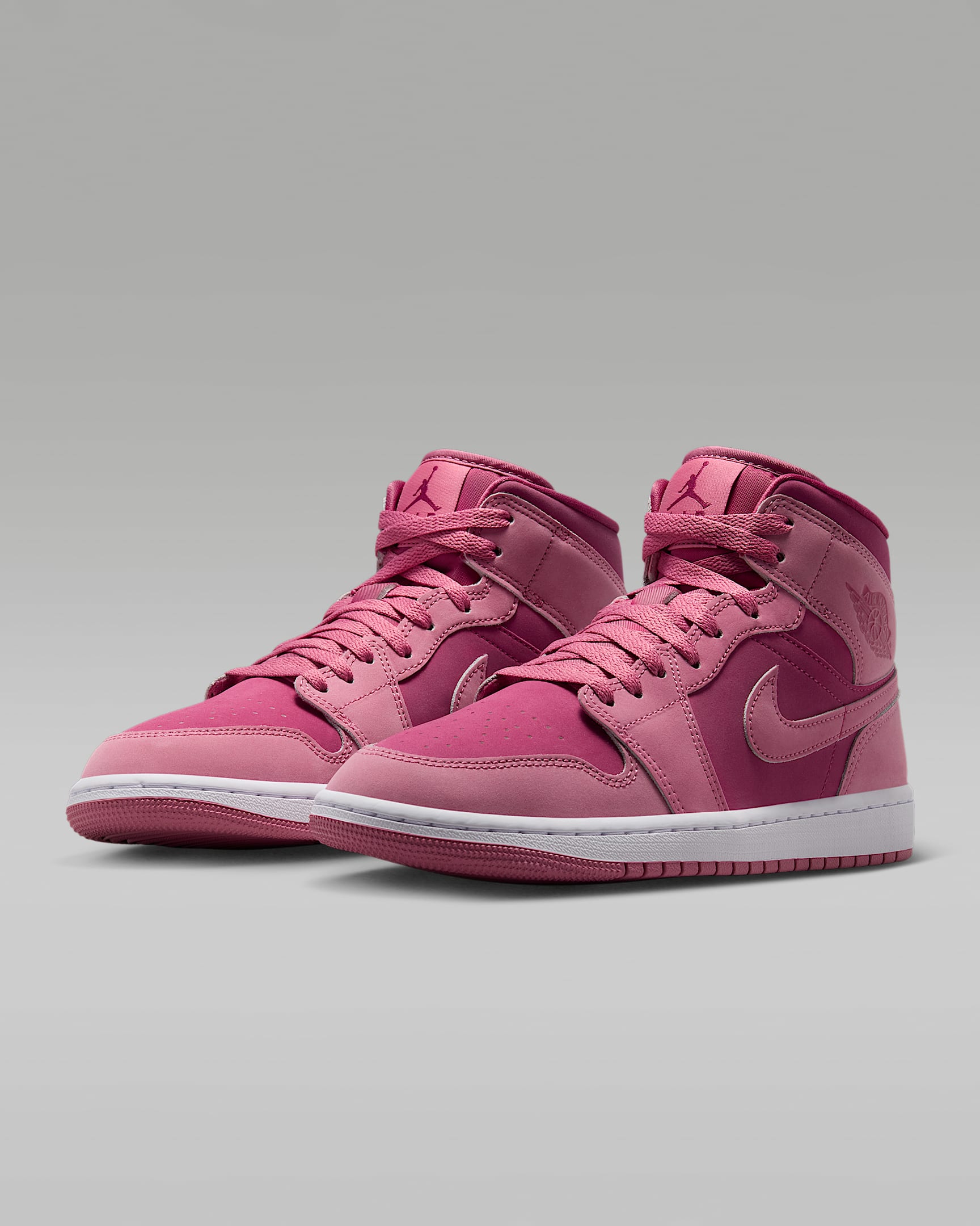 Air Jordan 1 Mid Women's Shoes - Desert Berry/White/Sweet Beet