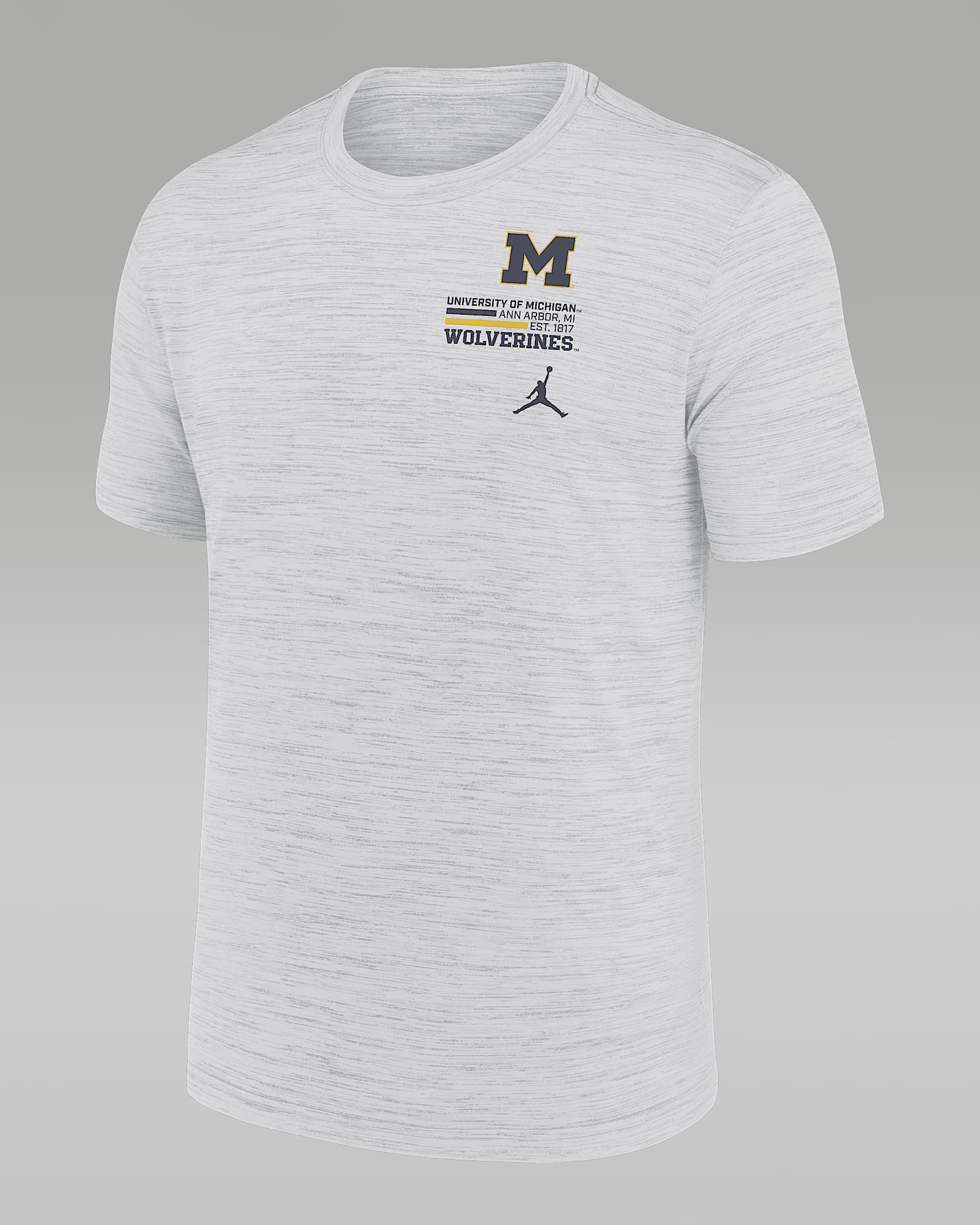 Michigan Campus Chest Stack Velocity Men's Nike Dri-FIT College T-Shirt - White