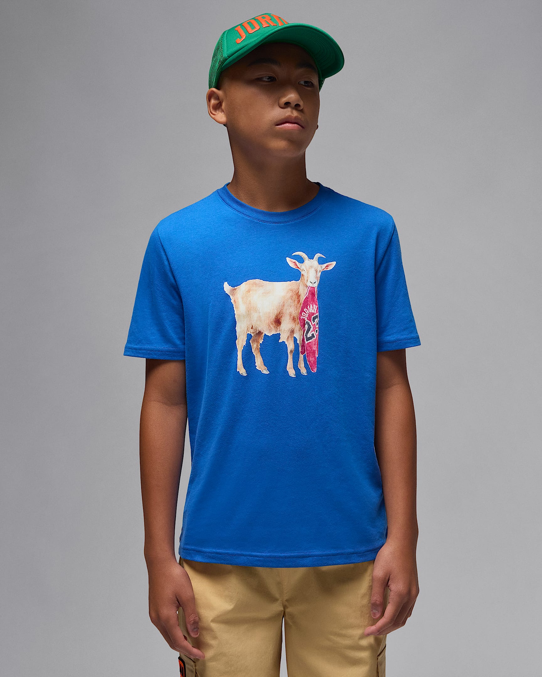 Jordan Older Kids' Flight Goat T-Shirt - Sport Blue