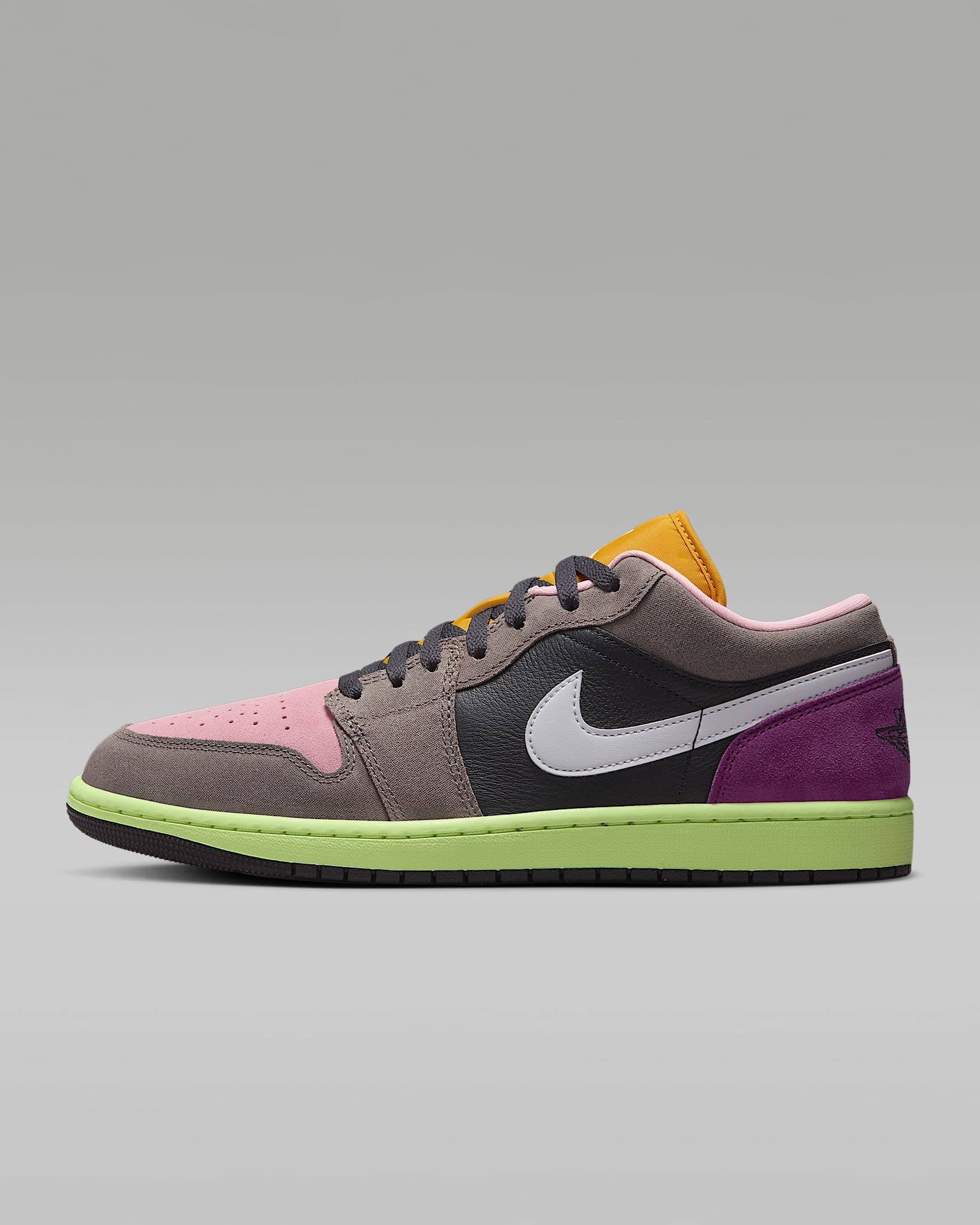Air Jordan 1 Low SE Men's Shoes - Oil Grey/Cave Stone/Arctic Punch/White