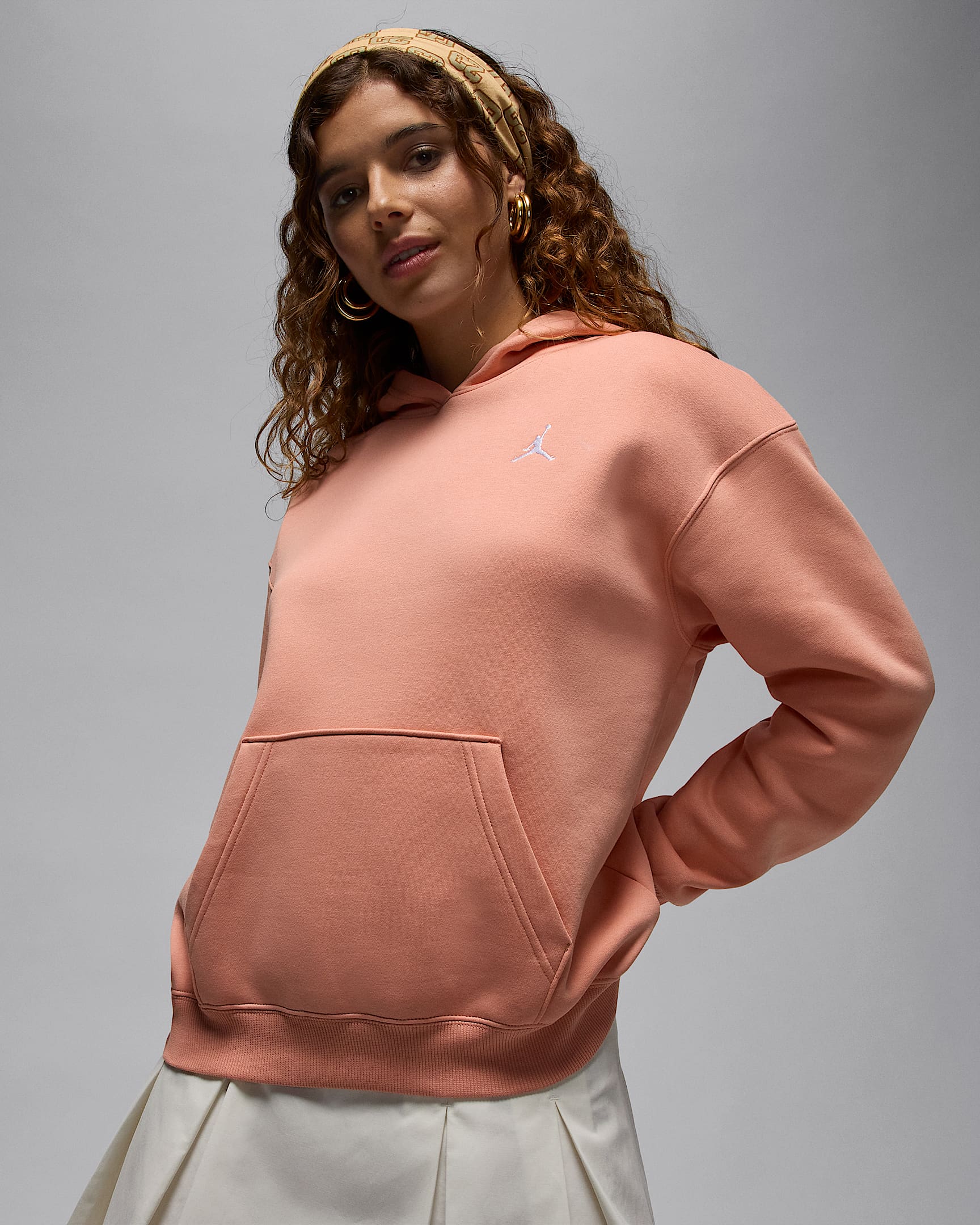 Jordan Brooklyn Fleece Women's Pullover Hoodie - Light Madder Root/White