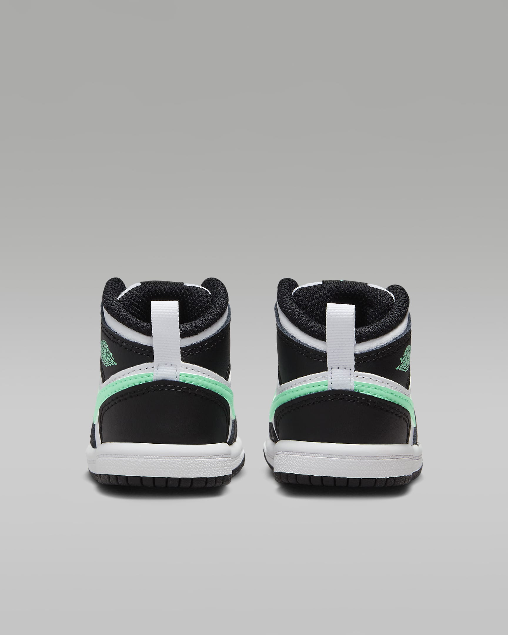 Jordan 1 Mid Baby/Toddler Shoes - White/Black/Green Glow