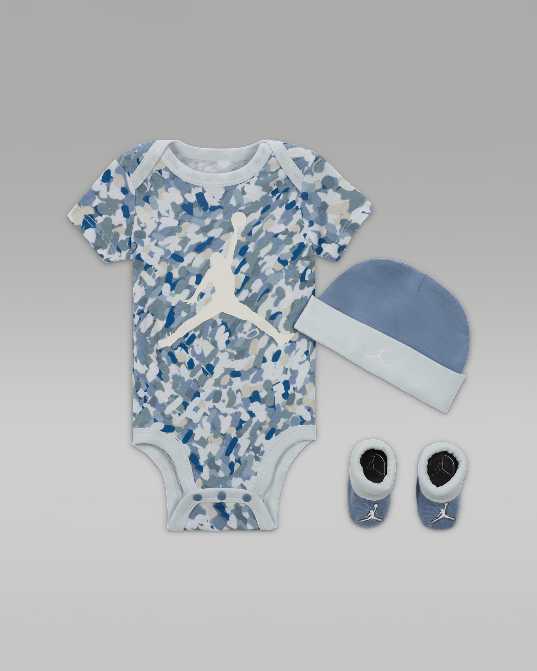 Jordan MJ Essentials Poolside Baby (0-9M) 3-Piece Bodysuit Box Set - Work Blue