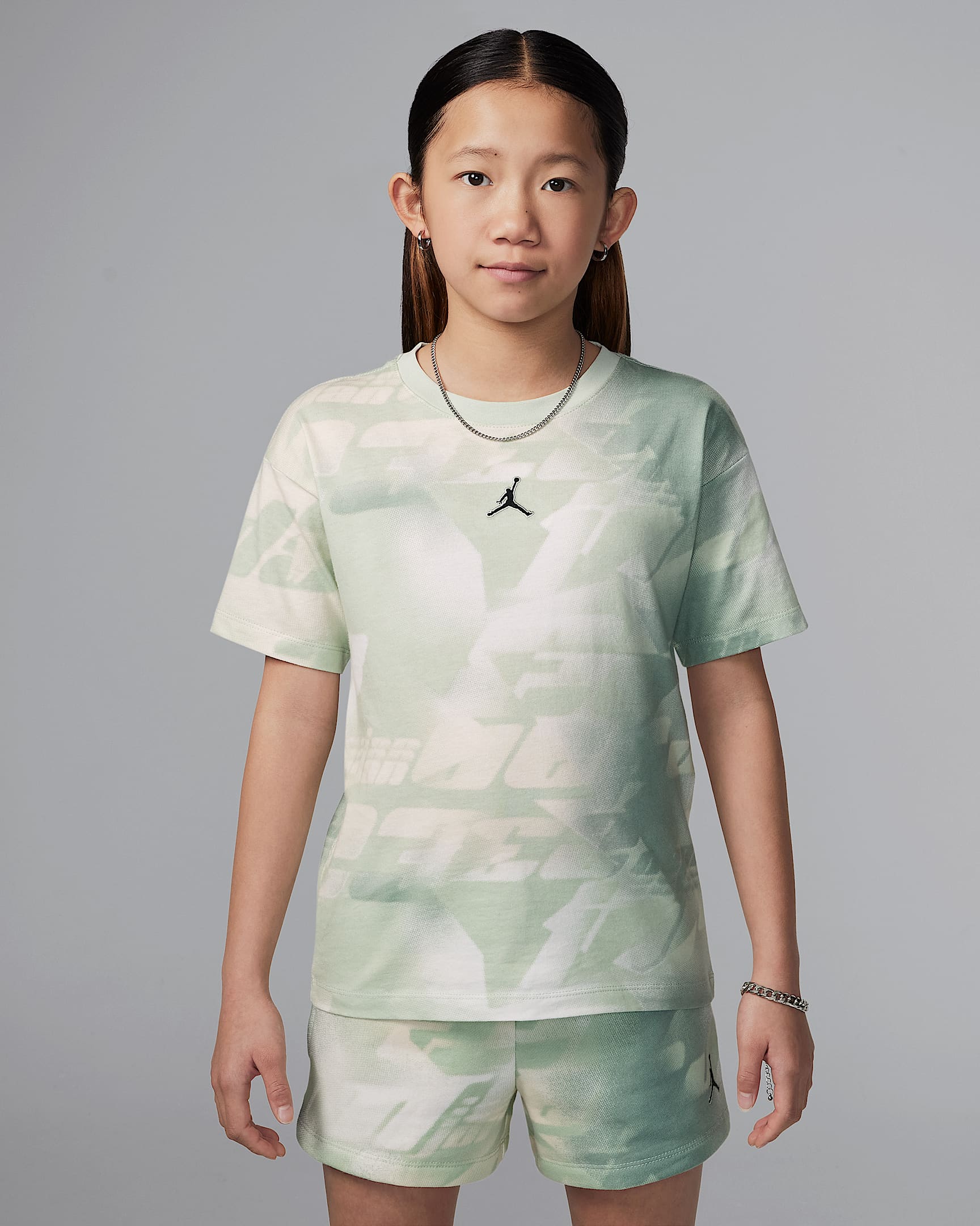 Playera estampada Triple Team para niños talla grande Jordan - Espuma de mar