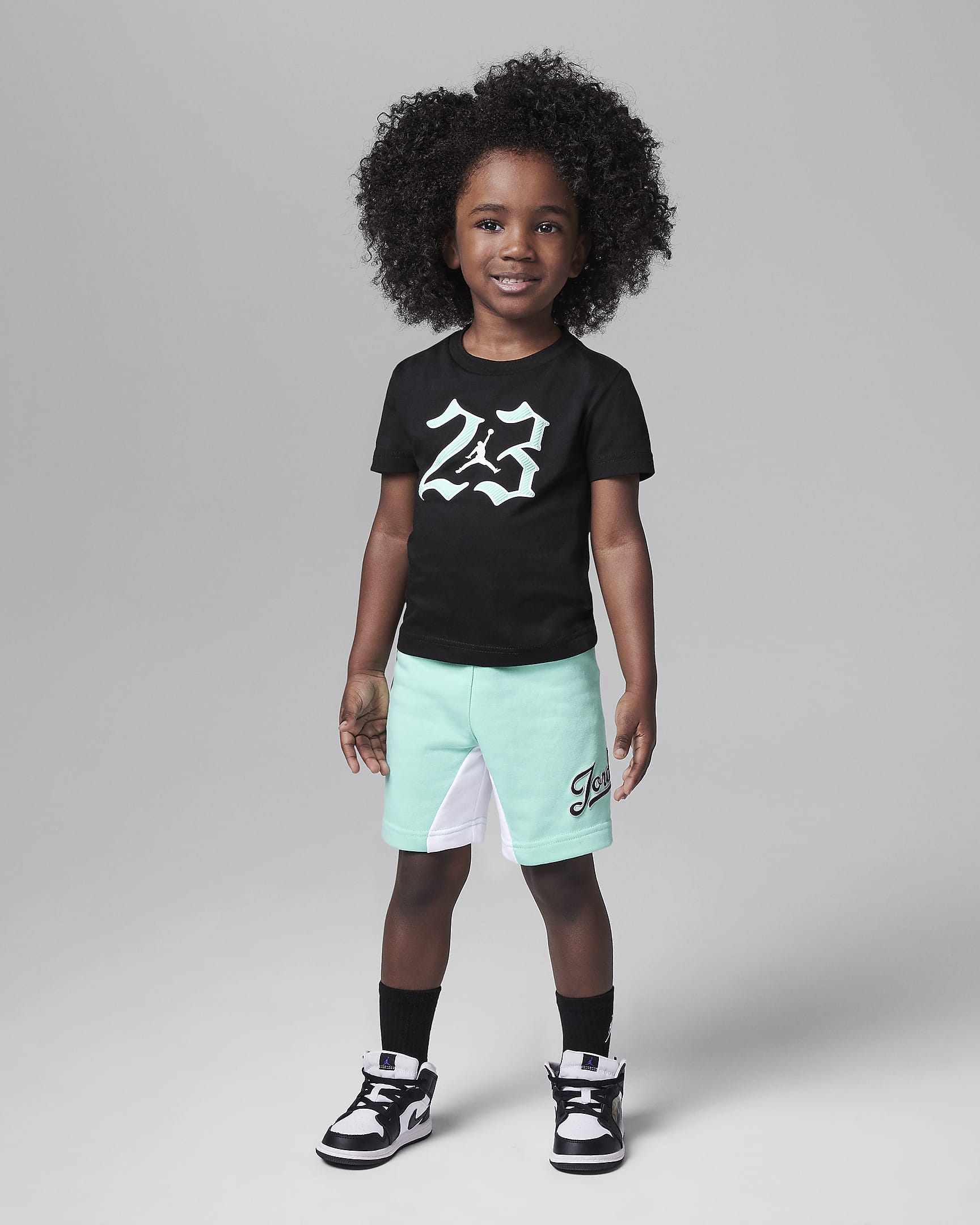 Conjunto de shorts infantil Jordan MVP 23 - Esmeralda creciente