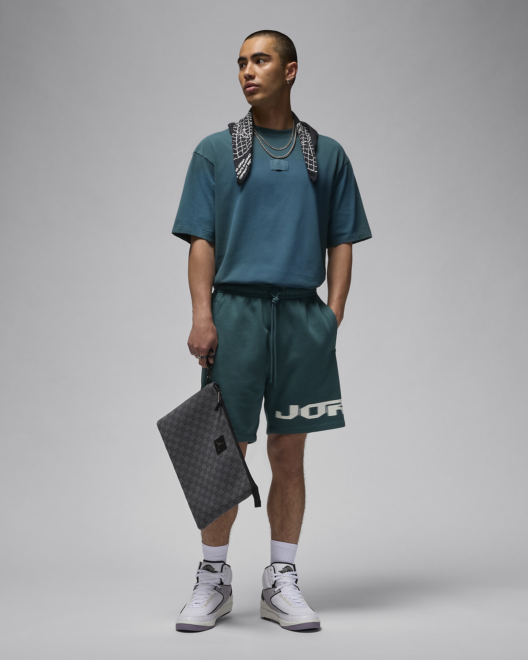 Jordan Flight Essentials 85 男款水洗 T 恤 - Oxidized Green