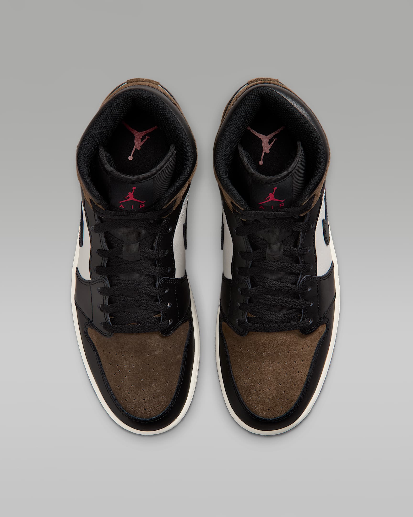 Air Jordan 1 Mid Men's Shoes - Black/Palomino/University Red/Phantom
