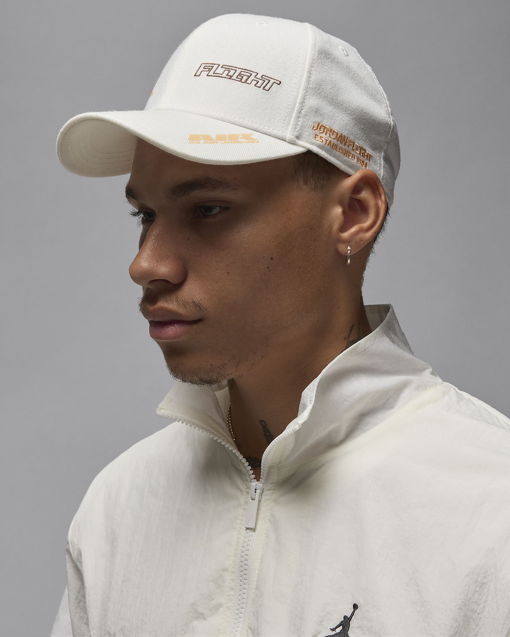 Jordan Rise Structured Hat - Sail/Black/Orange Chalk