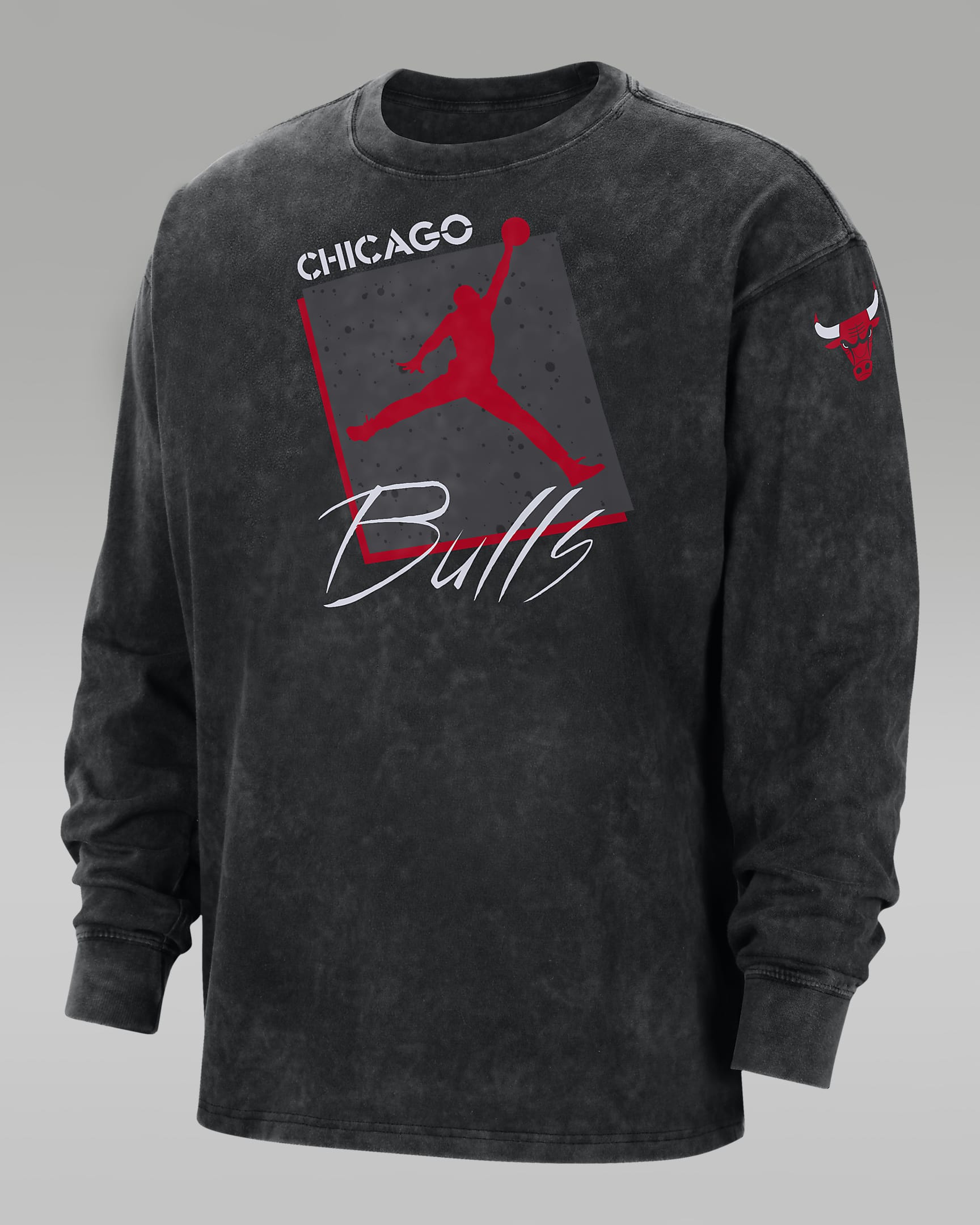 Chicago Bulls Courtside Statement Edition Men's Jordan Max90 NBA Long-Sleeve T-Shirt - Black