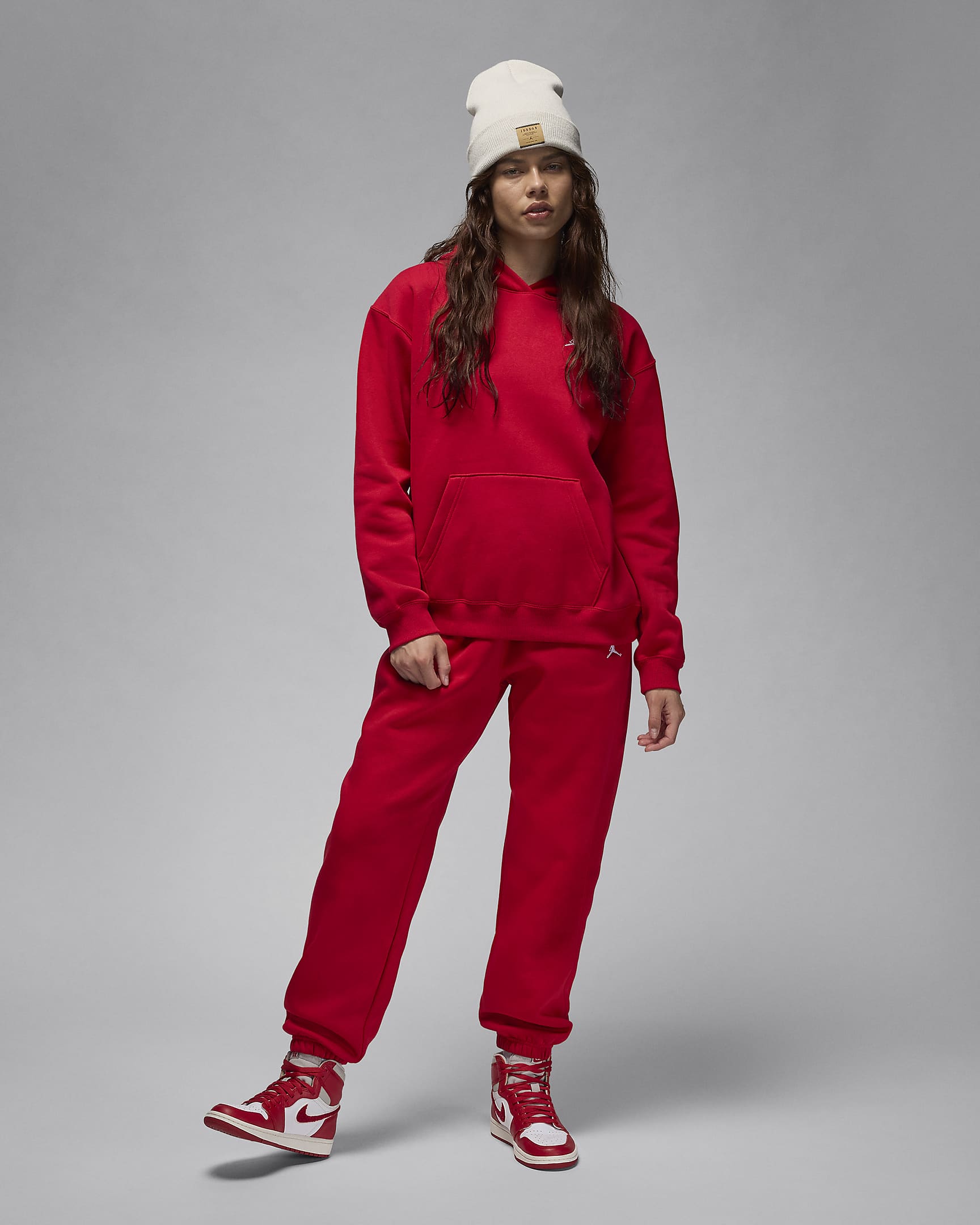 Sweat à capuche Jordan Brooklyn Fleece pour femme - Gym Red/Blanc