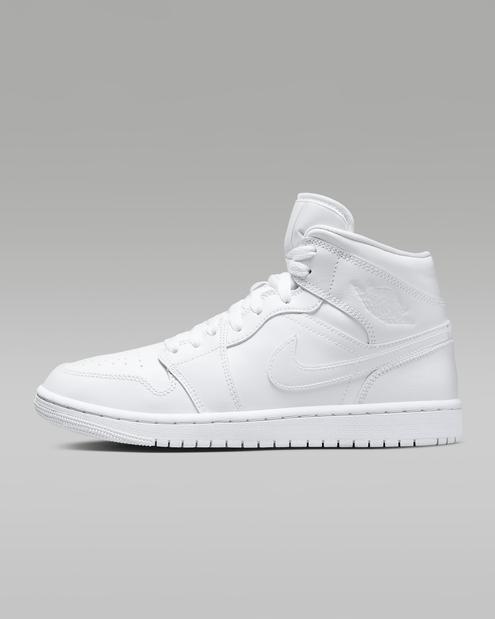 Air Jordan 1 Mid Women's Shoes - White/White/White