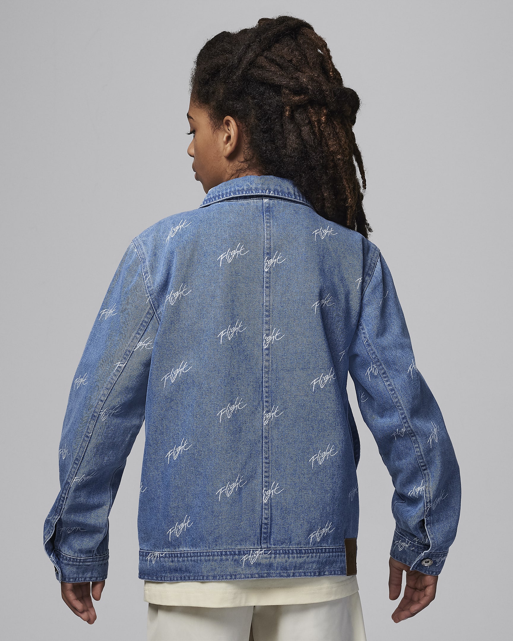 Jordan Flight Heritage Big Kids' Denim Jacket - Blue Grey