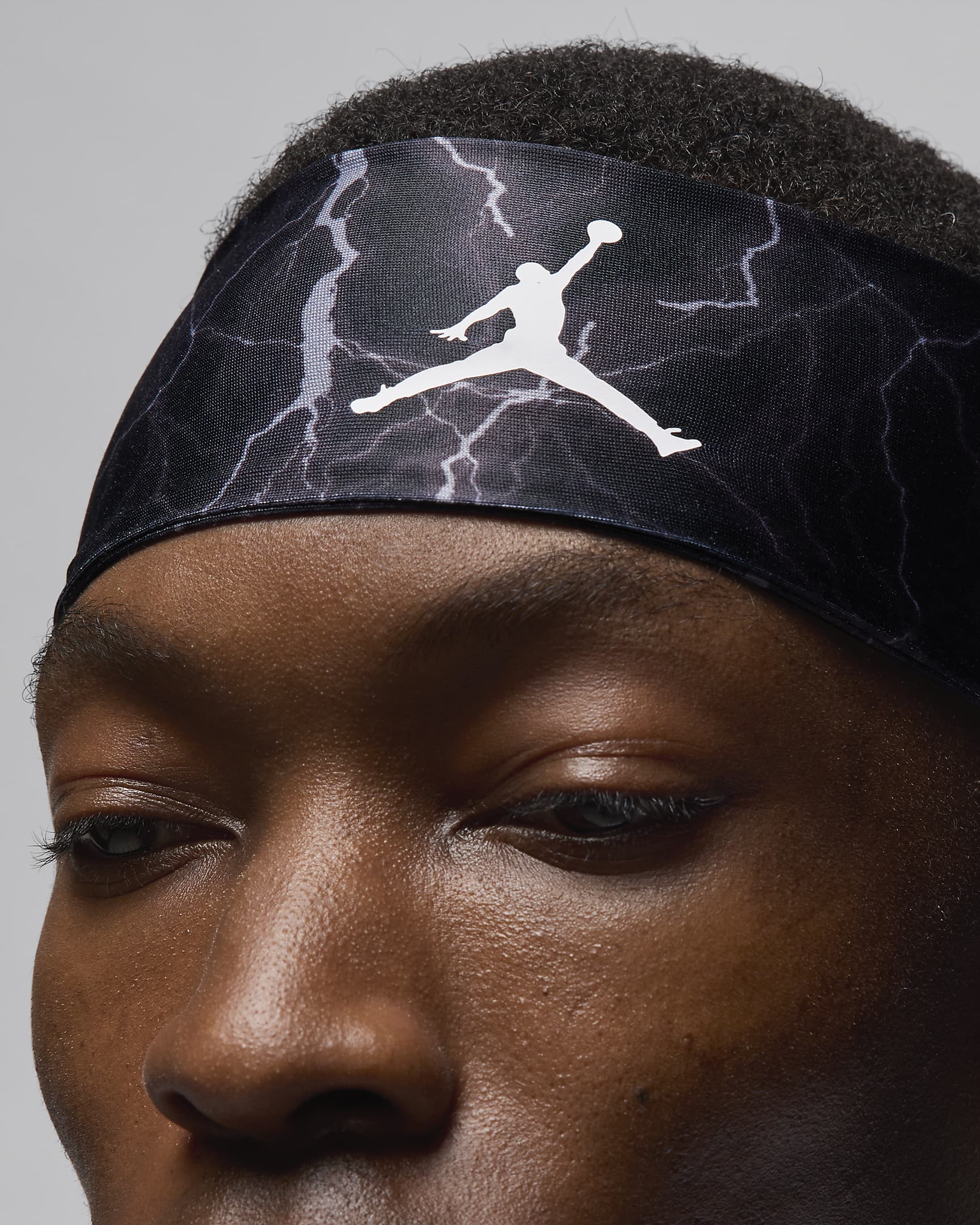 Jordan Fury Printed Headband - Black/Smoke Grey/White