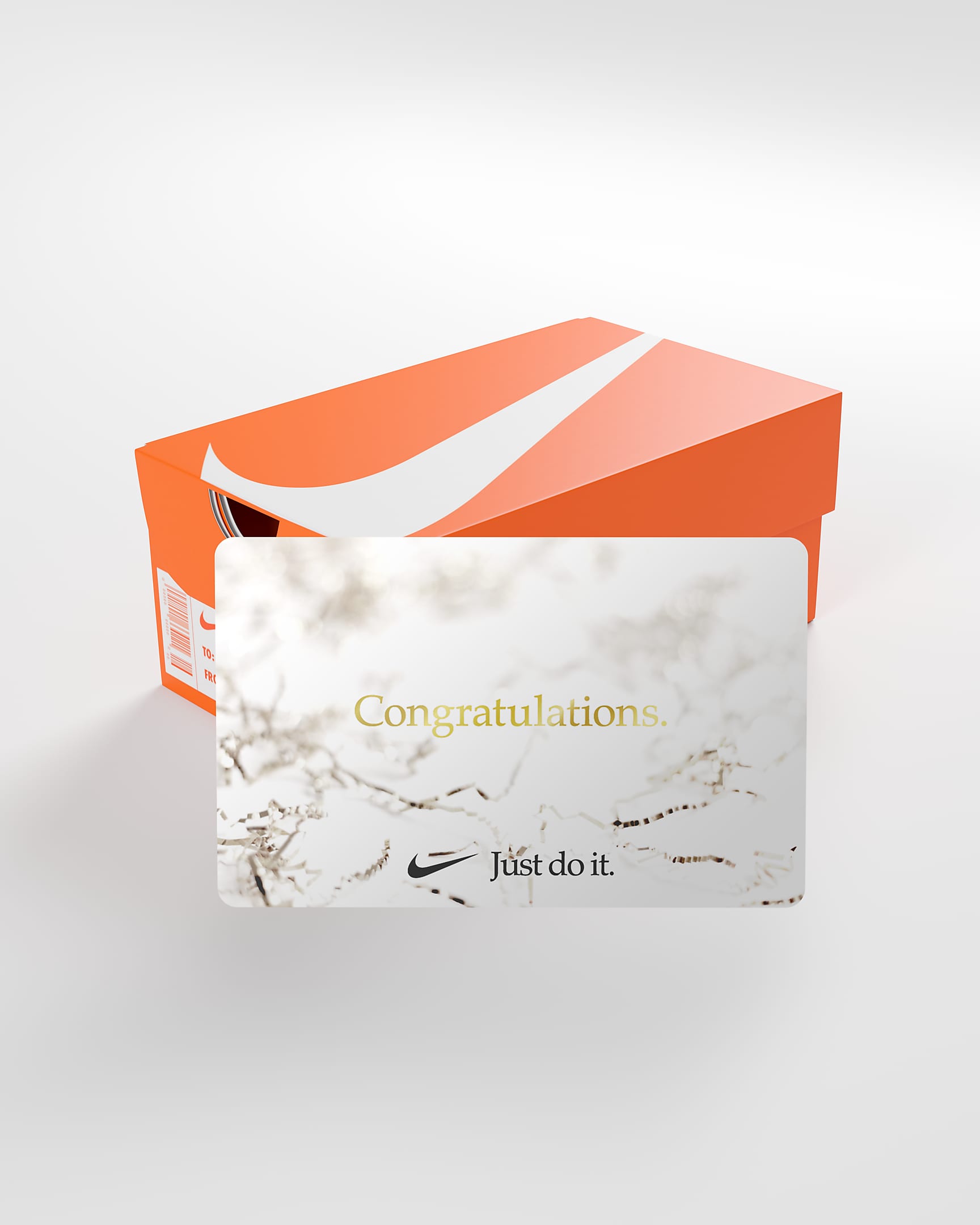 Nike Gift Card Mailed in a Mini Nike Shoebox - White