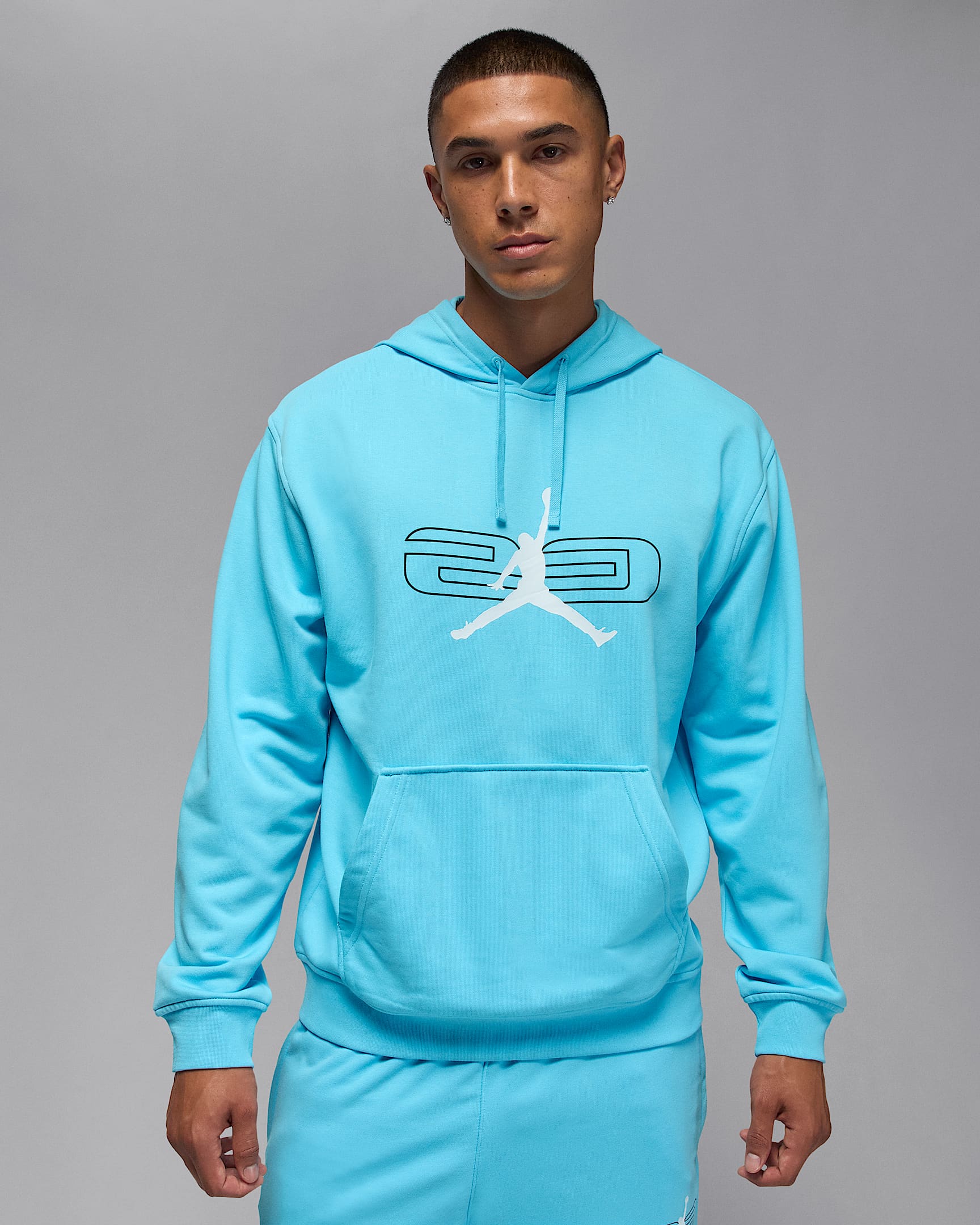 Sudadera con gorro sin cierre de tejido Fleece para hombre Jordan Sport Crossover - Azul frío/Negro/Blanco