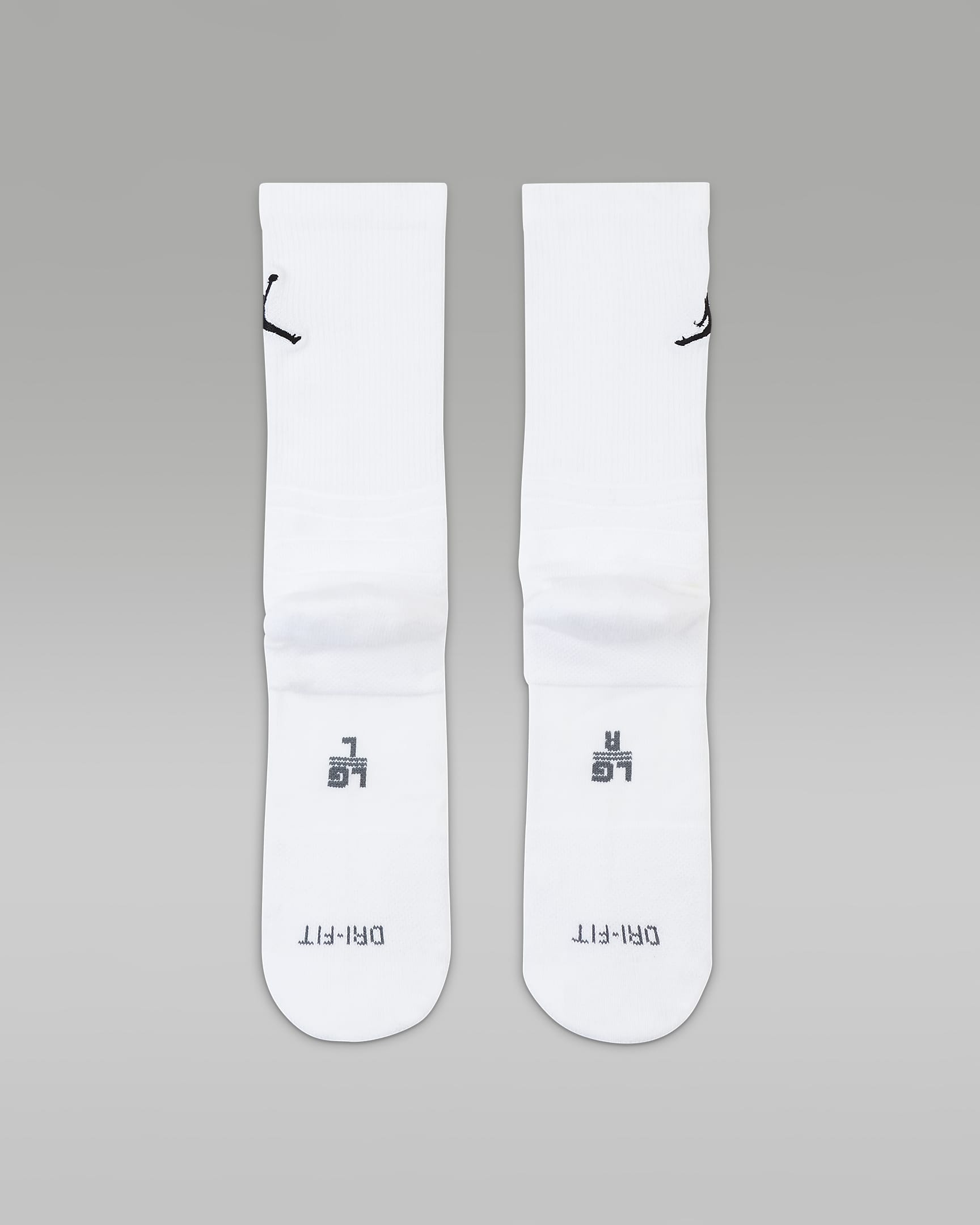 Jordan Flight Crew Basketball Socks - White/Black