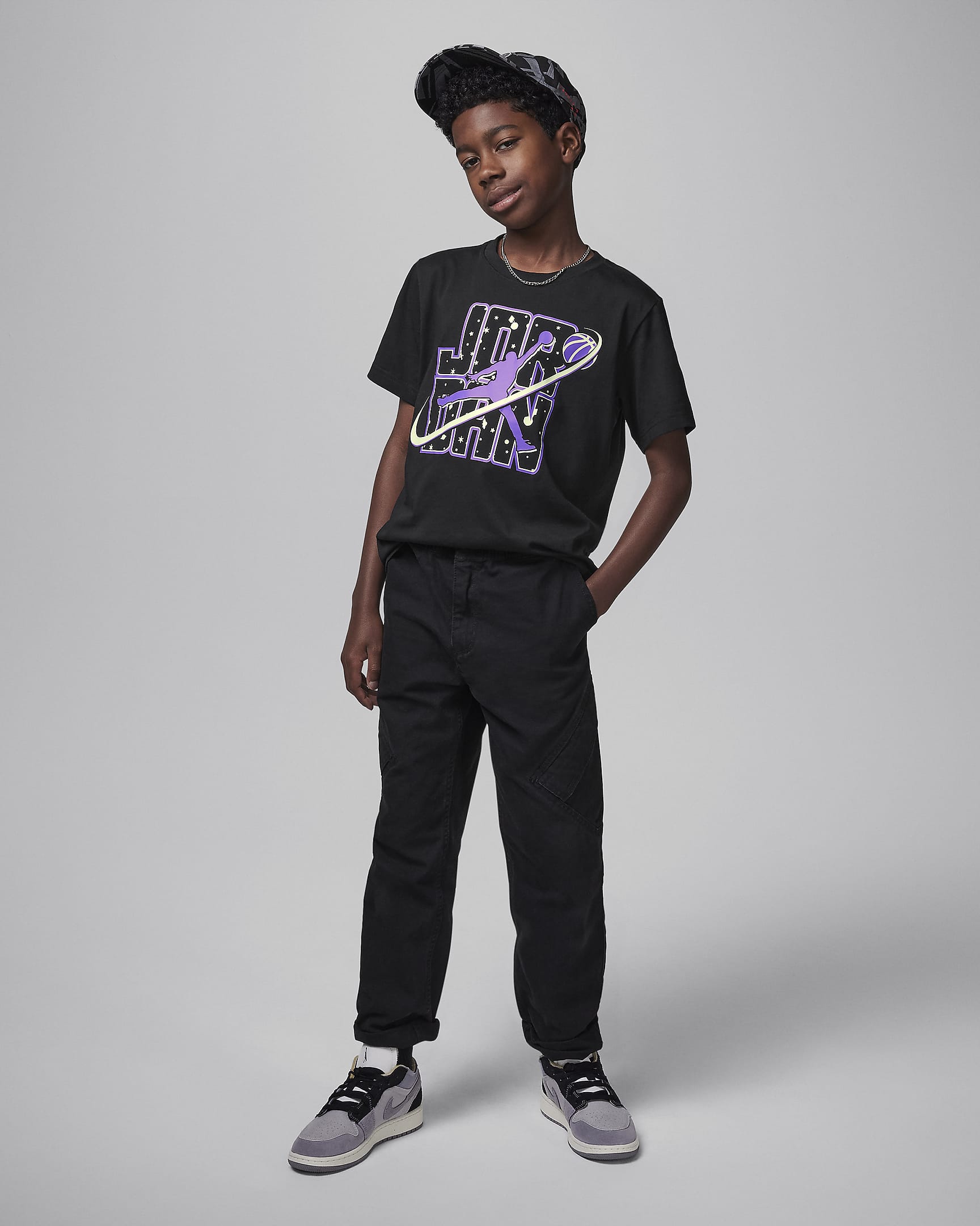 Jordan Older Kids' Flight Galaxy Glow T-Shirt - Black