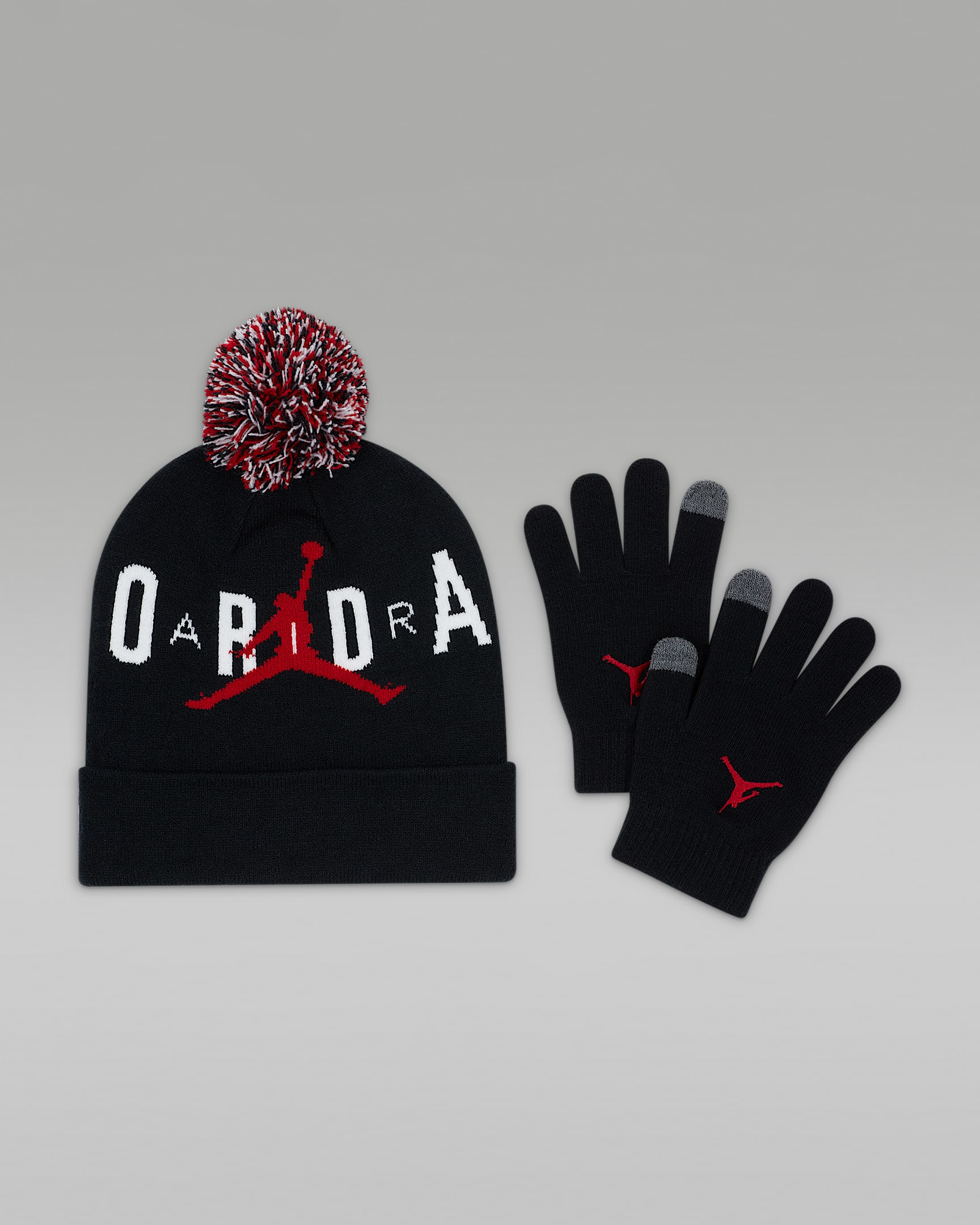 Jordan Pom-Pom Beanie Set Older Kids' 2-Piece Set - Black