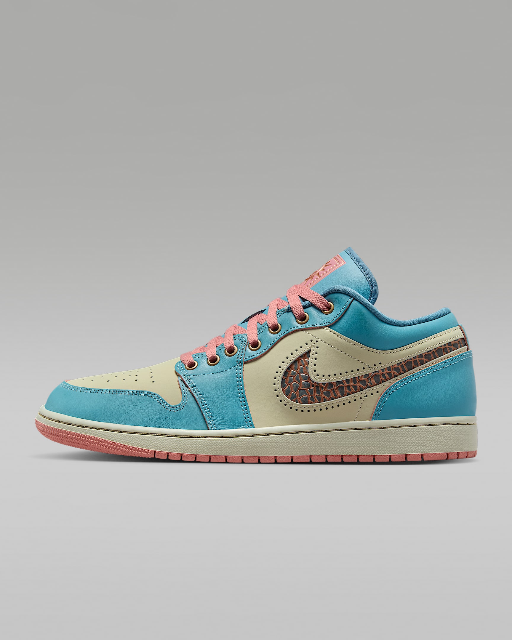 Air Jordan 1 Low SE Men's Shoes - Denim Turquoise/Red Stardust/Light Stone/Smoky Blue
