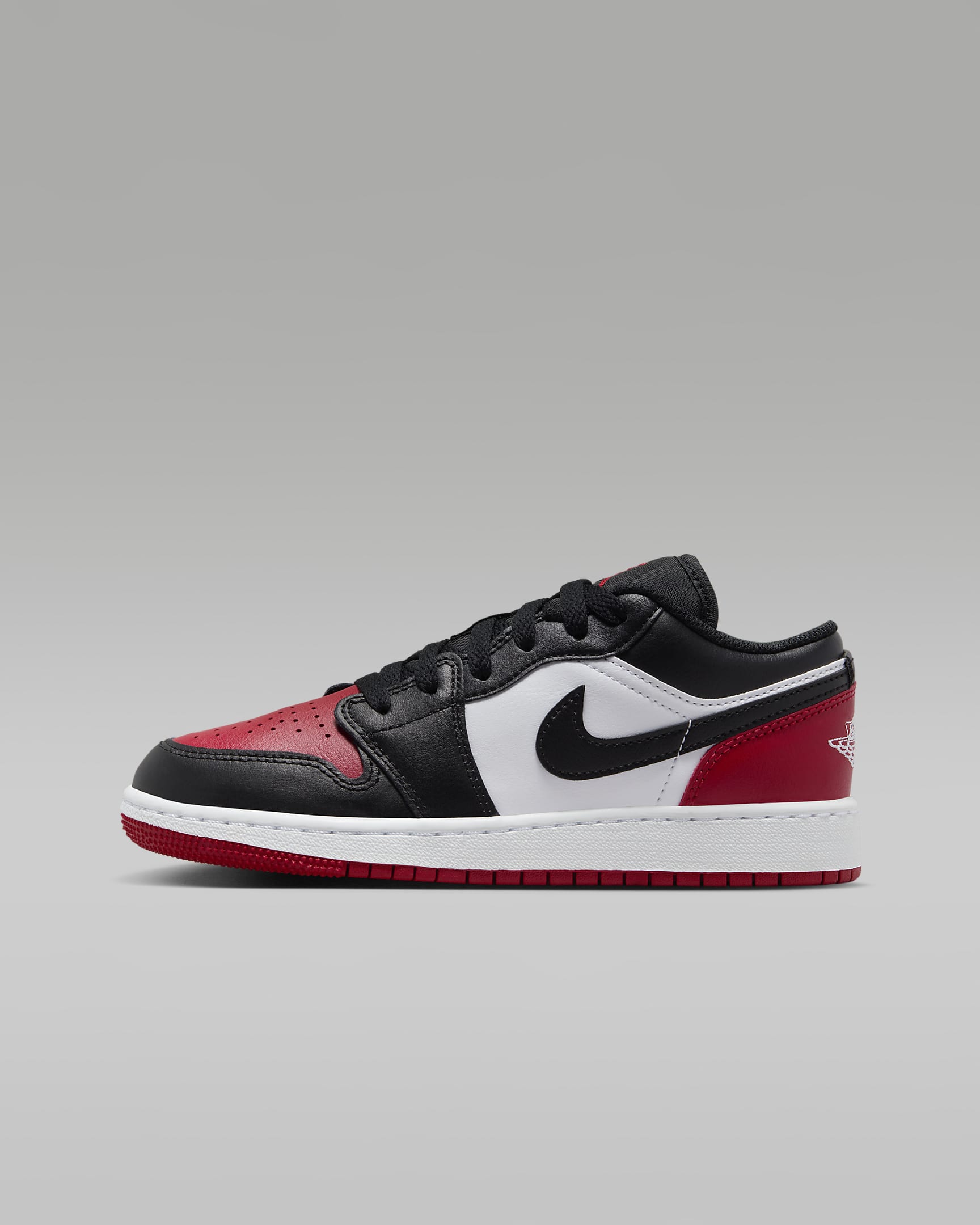 รองเท้าเด็กโต Air Jordan 1 Low - ขาว/Varsity Red/ขาว/ดำ