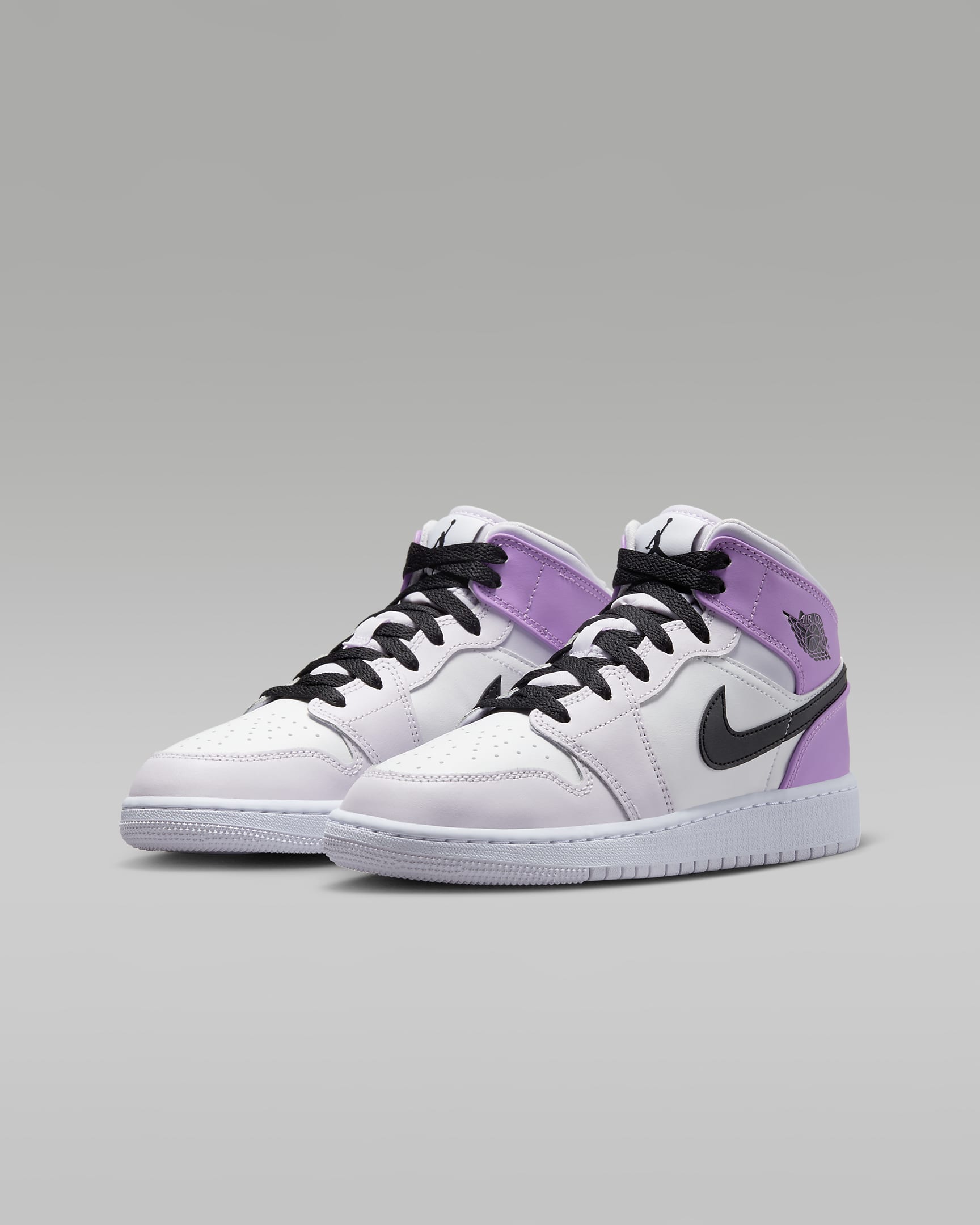 Air Jordan 1 Mid Older Kids' Shoes - Barely Grape/White/Rush Fuchsia/Black