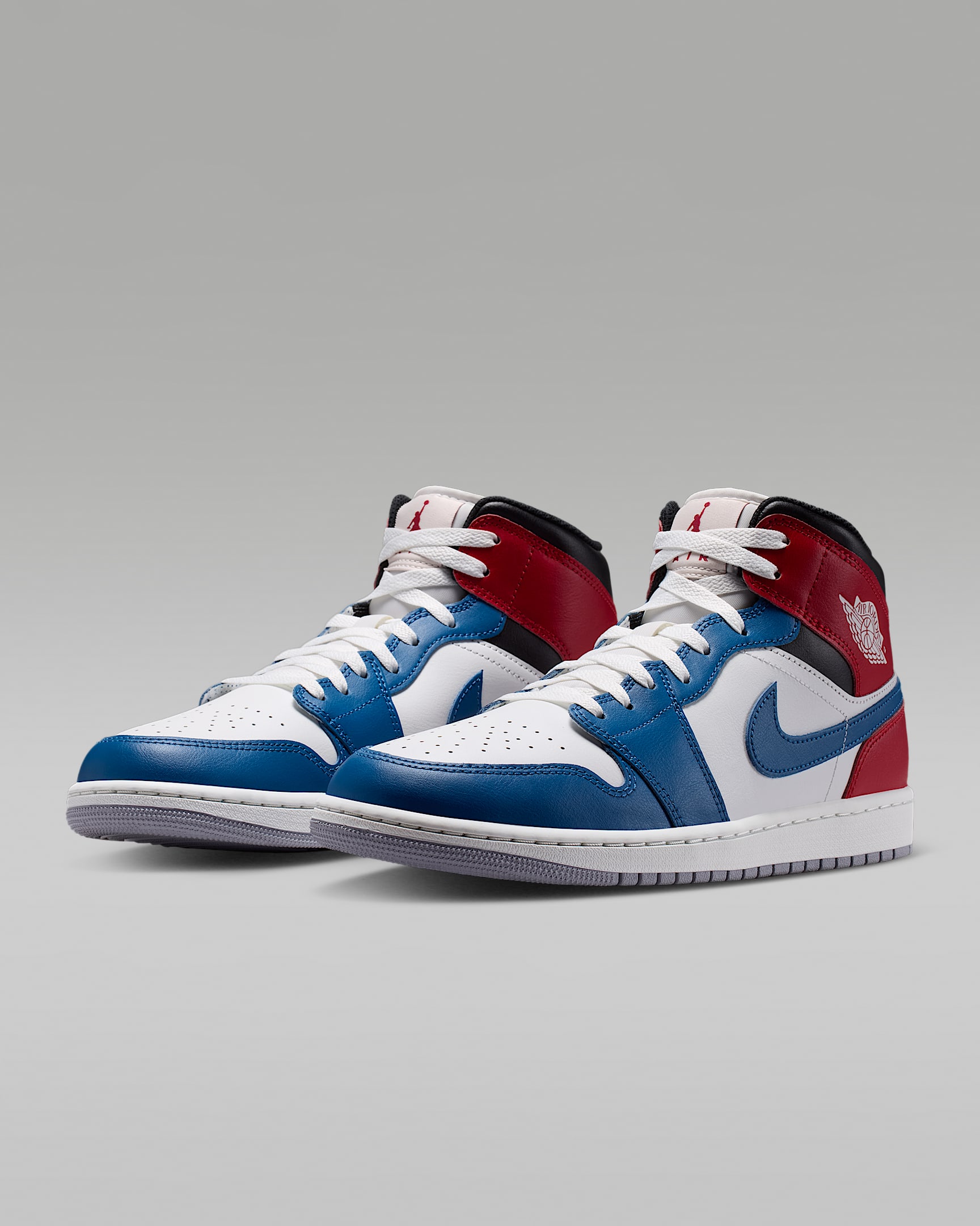 Air Jordan 1 Mid Men's Shoes - True Blue/Varsity Red/Black/Summit White