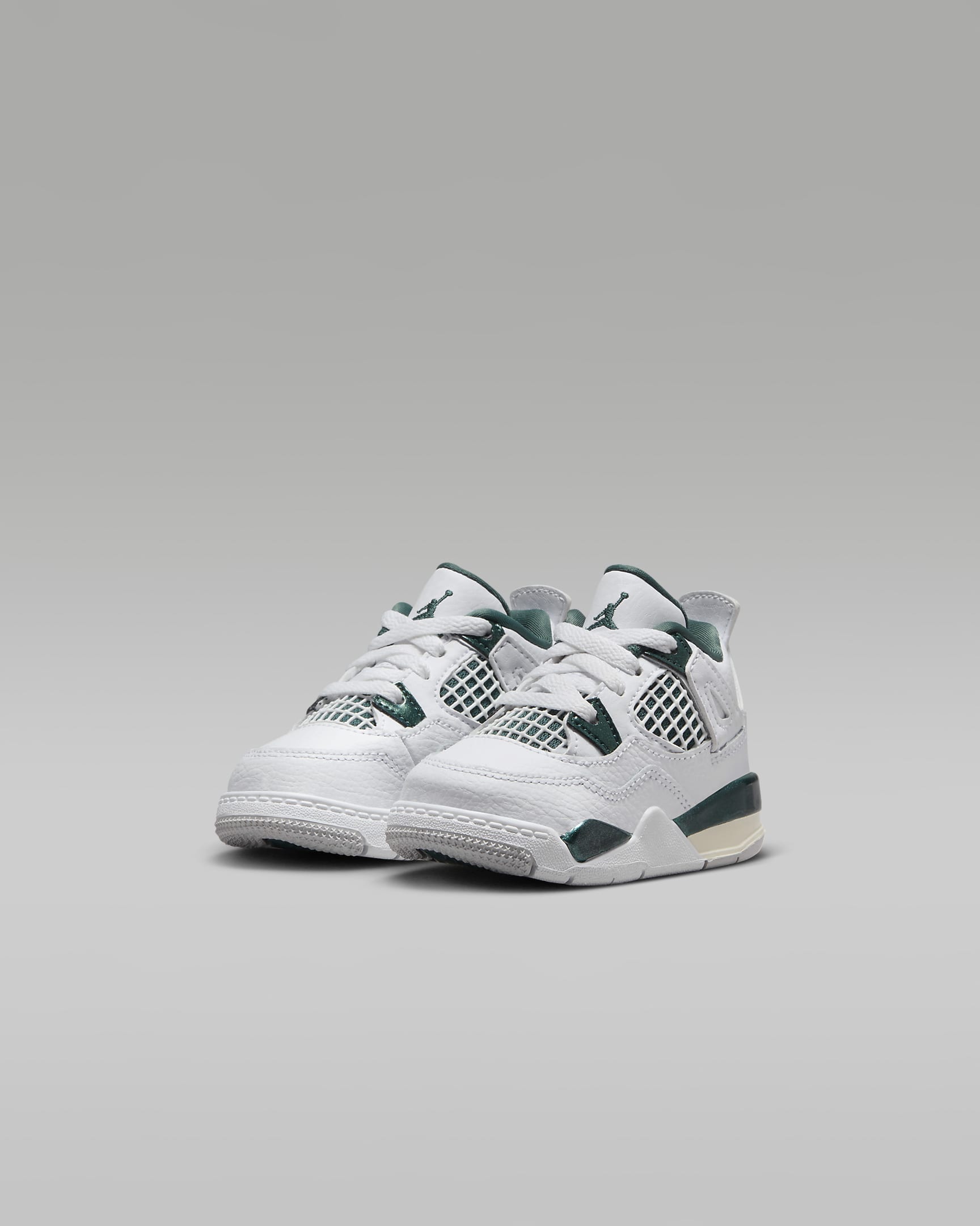 Jordan 4 Retro "Oxidized Green" Baby/Toddler Shoes - White/White/Neutral Grey/Oxidized Green