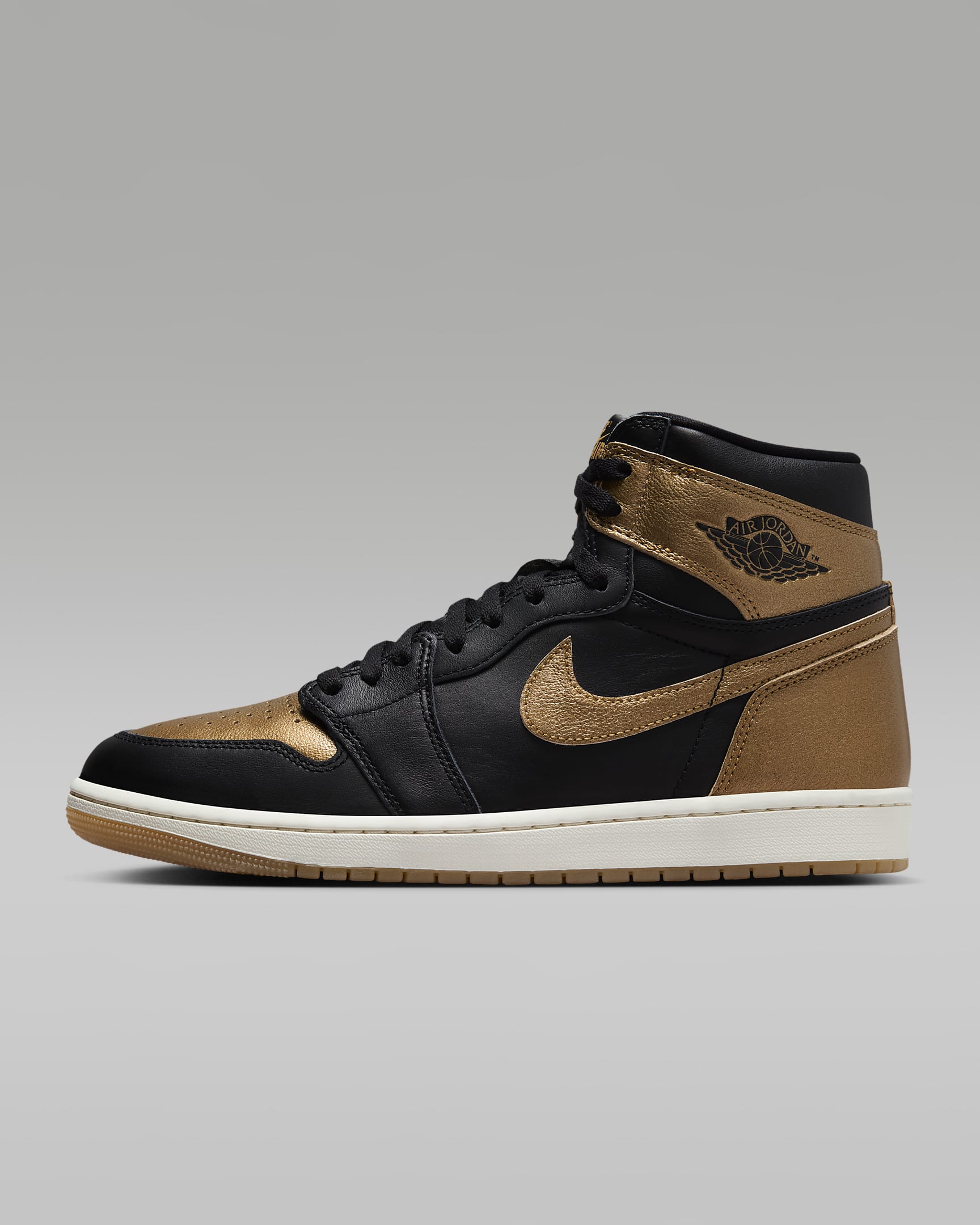 Air Jordan 1 Retro 高筒 OG "Black and Gold" 男鞋 - 黑色/Sail/Metallic Gold