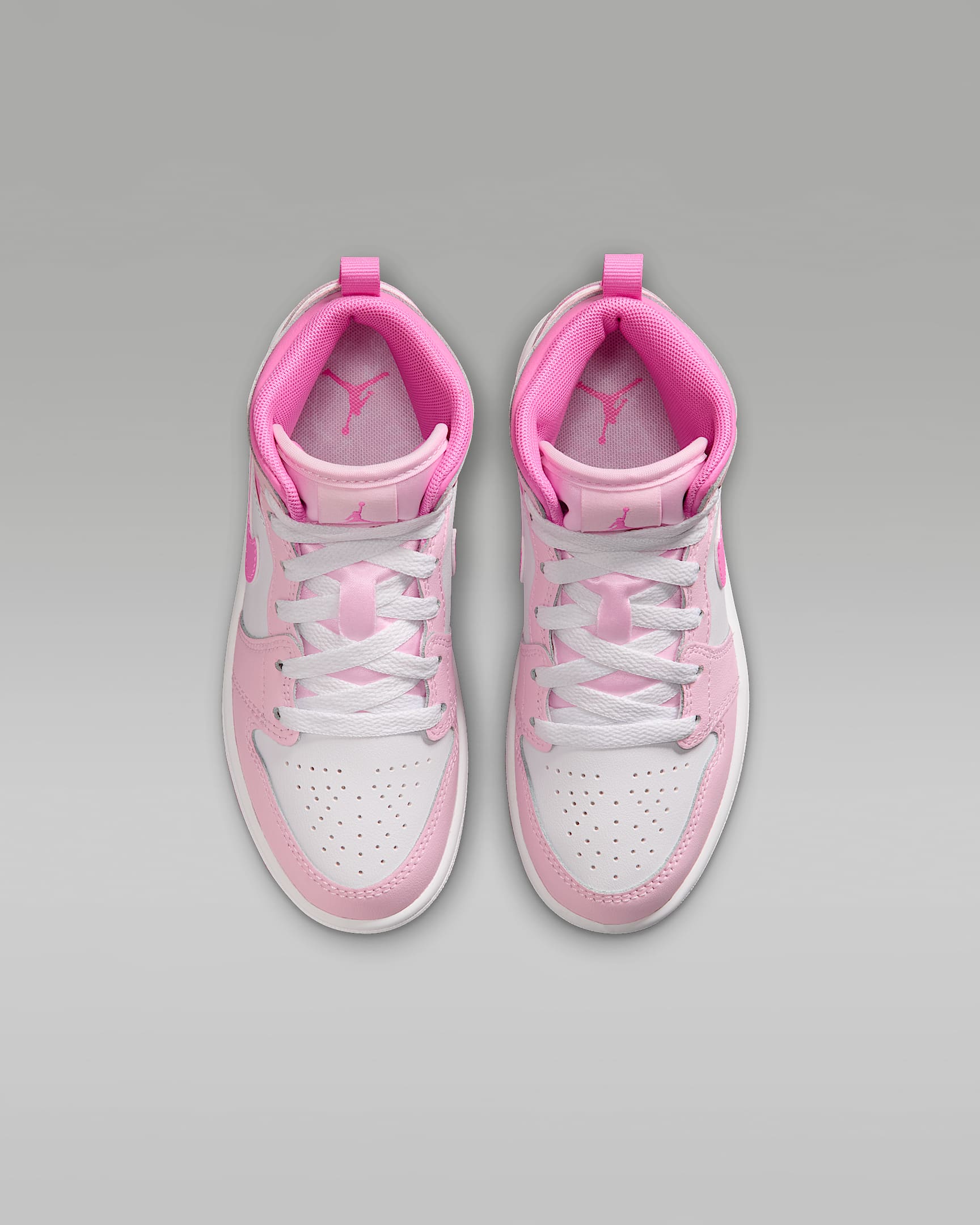 Jordan 1 Mid Younger Kids' Shoes - Pink Foam/China Rose/White/Pink Foam